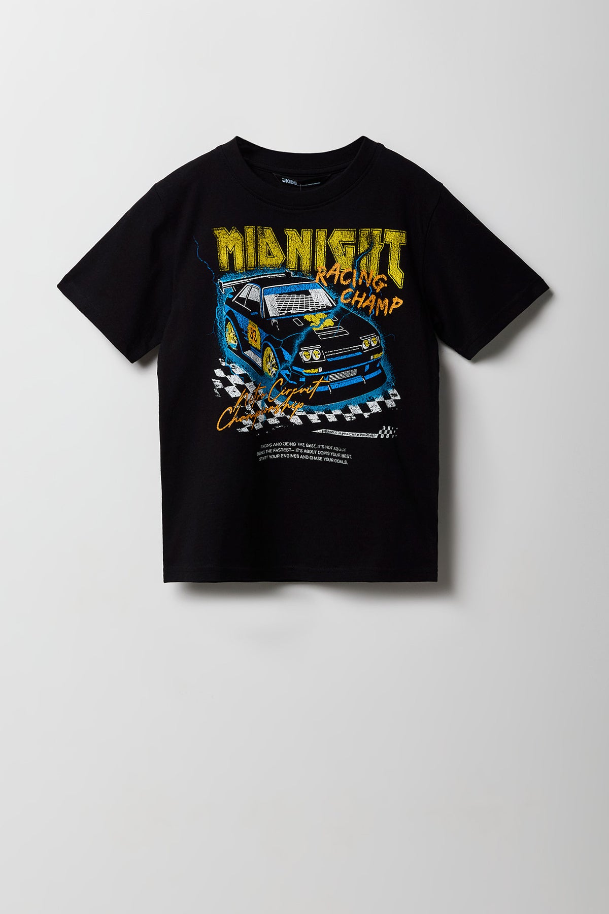 Kids Racing Graphic T-Shirt - Black
