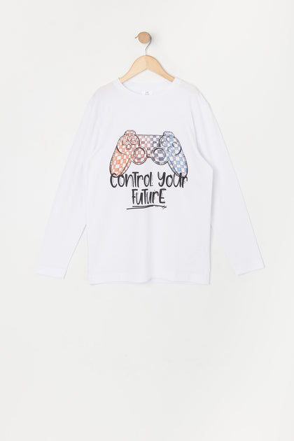 Boys Control Your Future Graphic Long Sleeve Top