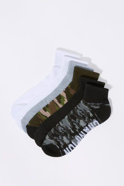 Socquettes de sport avec motif camouflage pour garçon (6 paires)