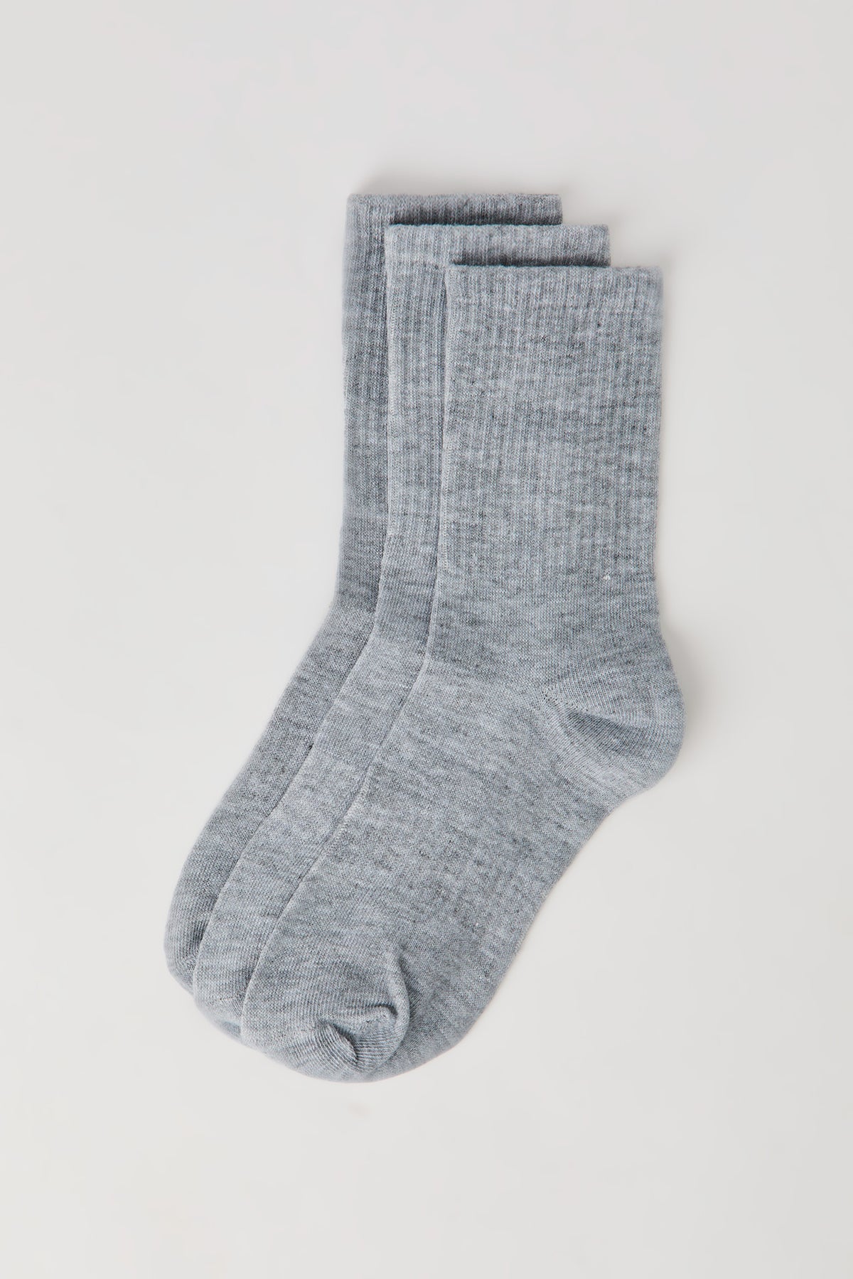 Kids Crew Socks (3 Pack) - Heather Grey