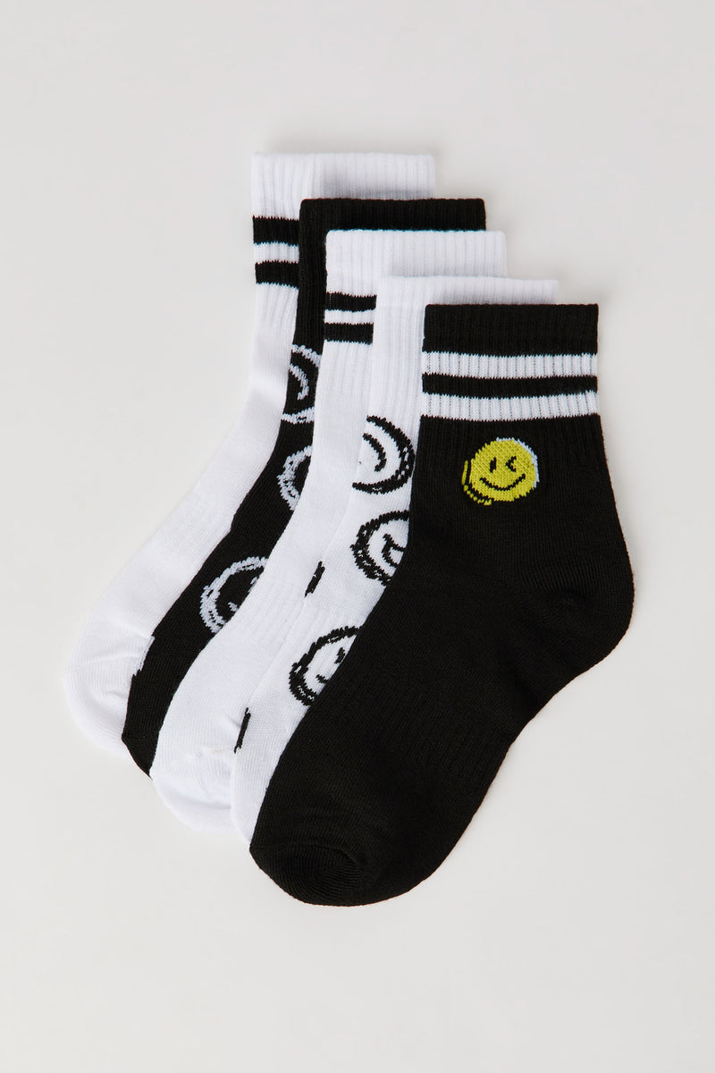 Chaussettes à imprimé Smiley pour enfant (5 paires)