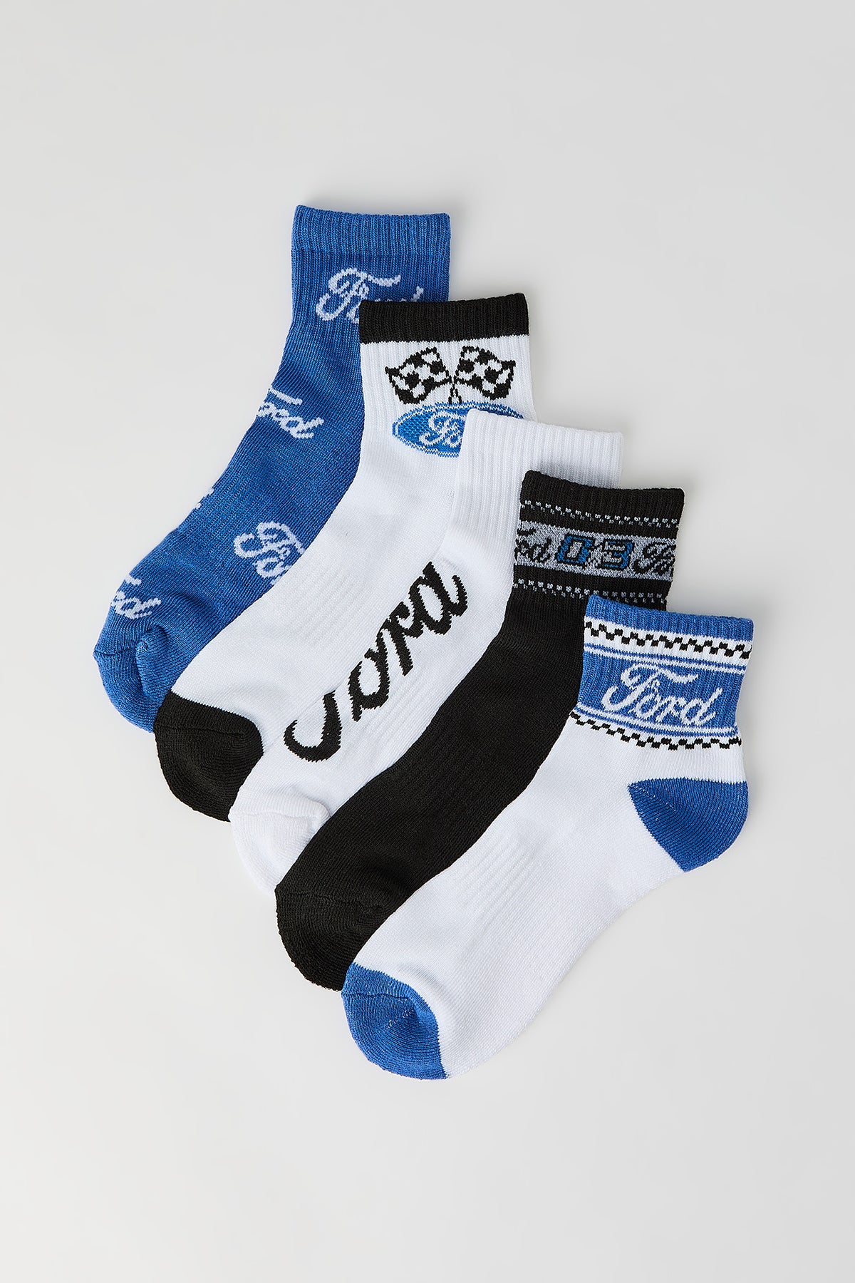 Kids Ford Quarter Socks (5 Pack) - Blue