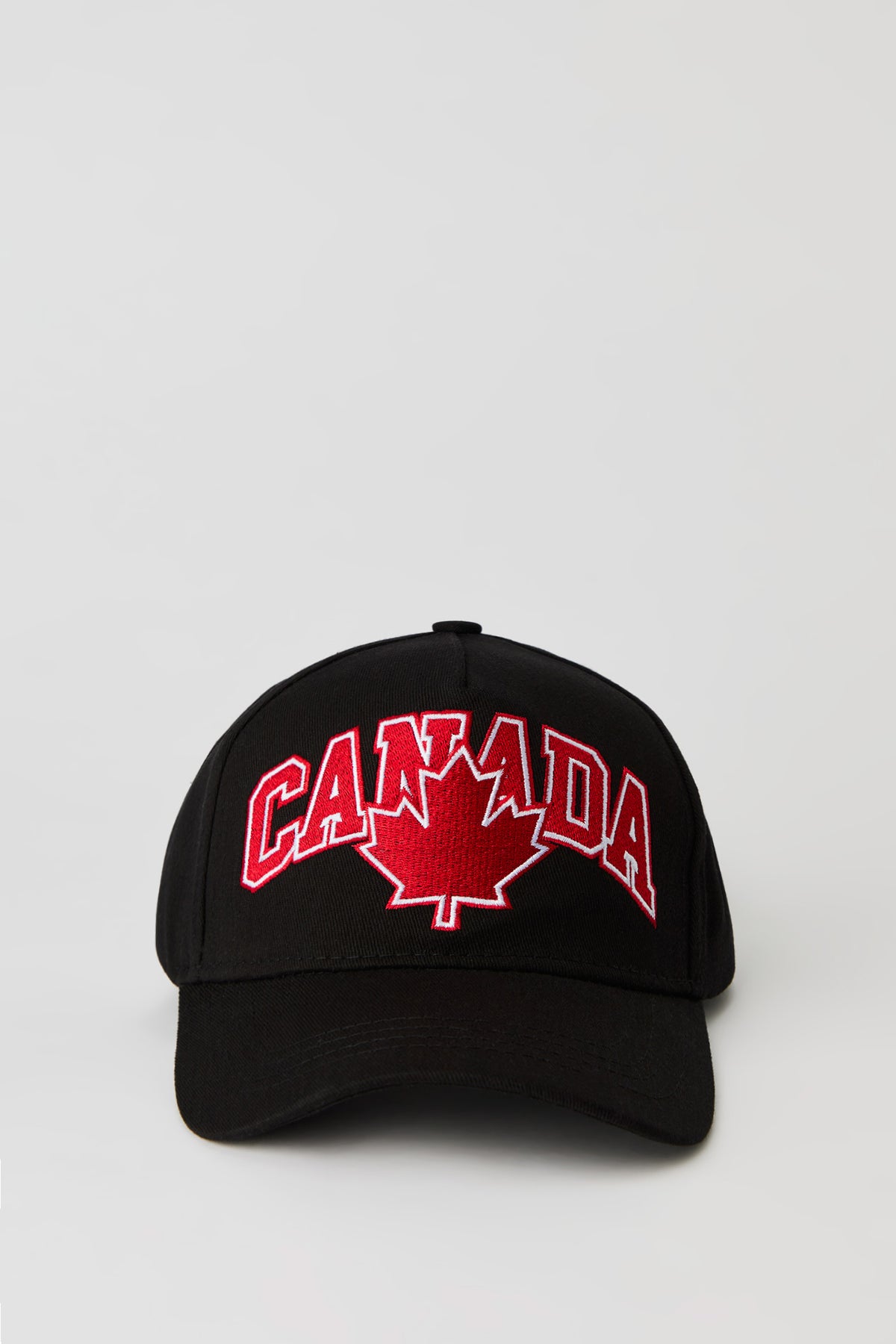 Kids Canada Embroidered Baseball Hat - Black with White