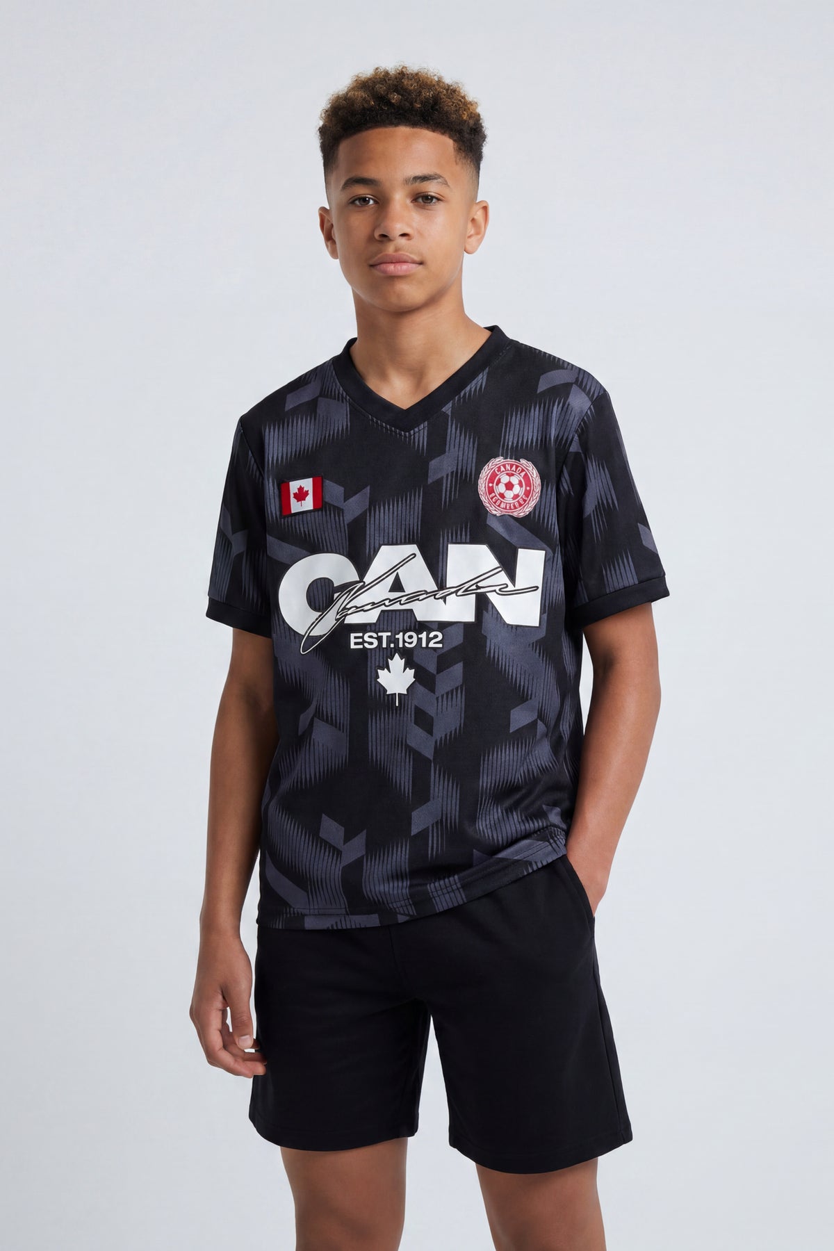 Kids Canada Soccer Graphic Mesh Jersey - Black