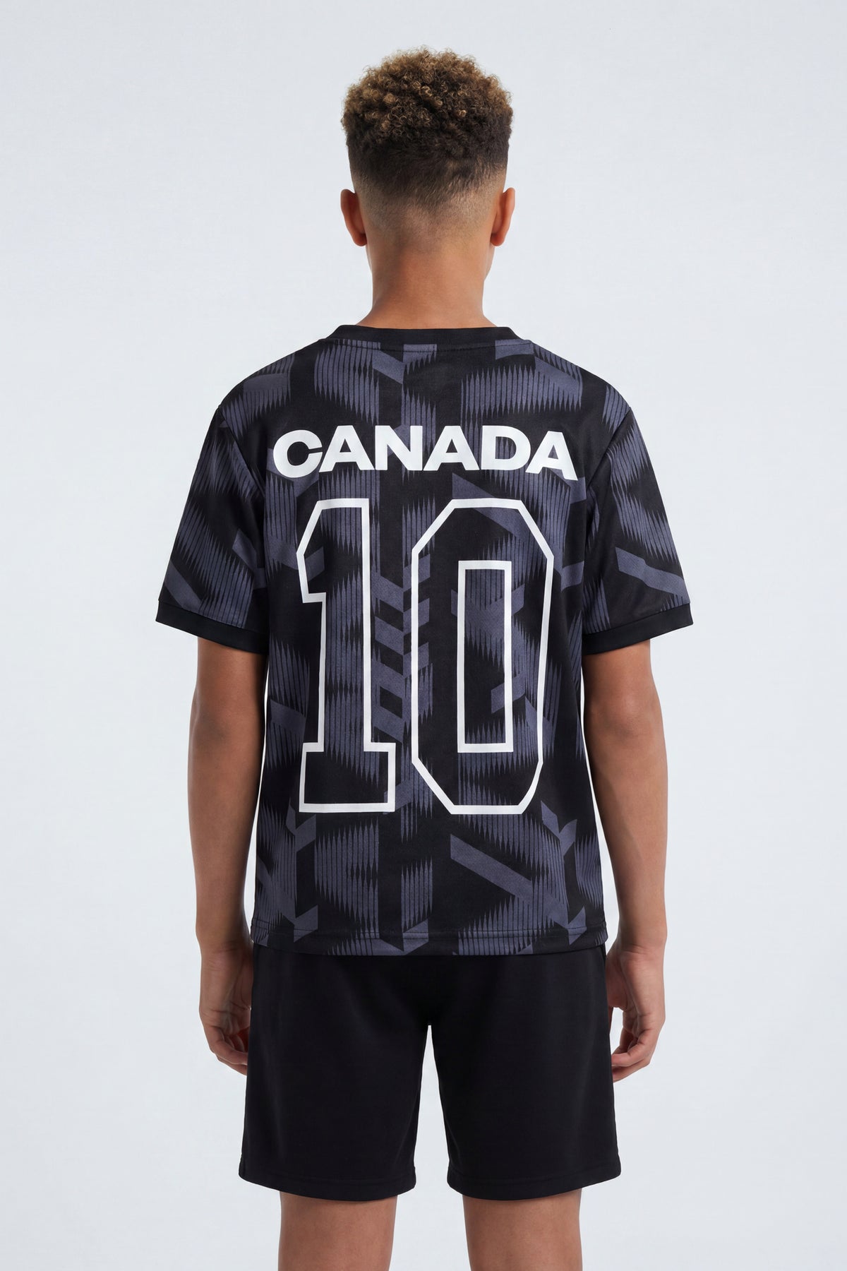 Alt View 2. Kids Canada Soccer Graphic Mesh Jersey - Black