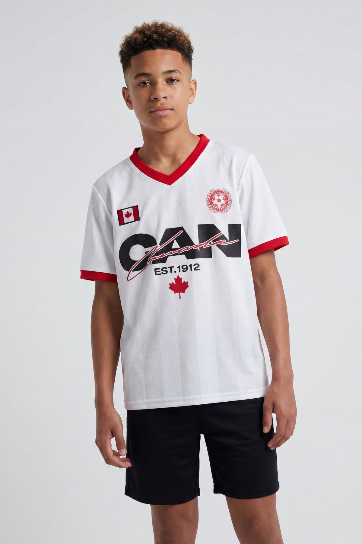Kids Canada Soccer Graphic Mesh Jersey - White