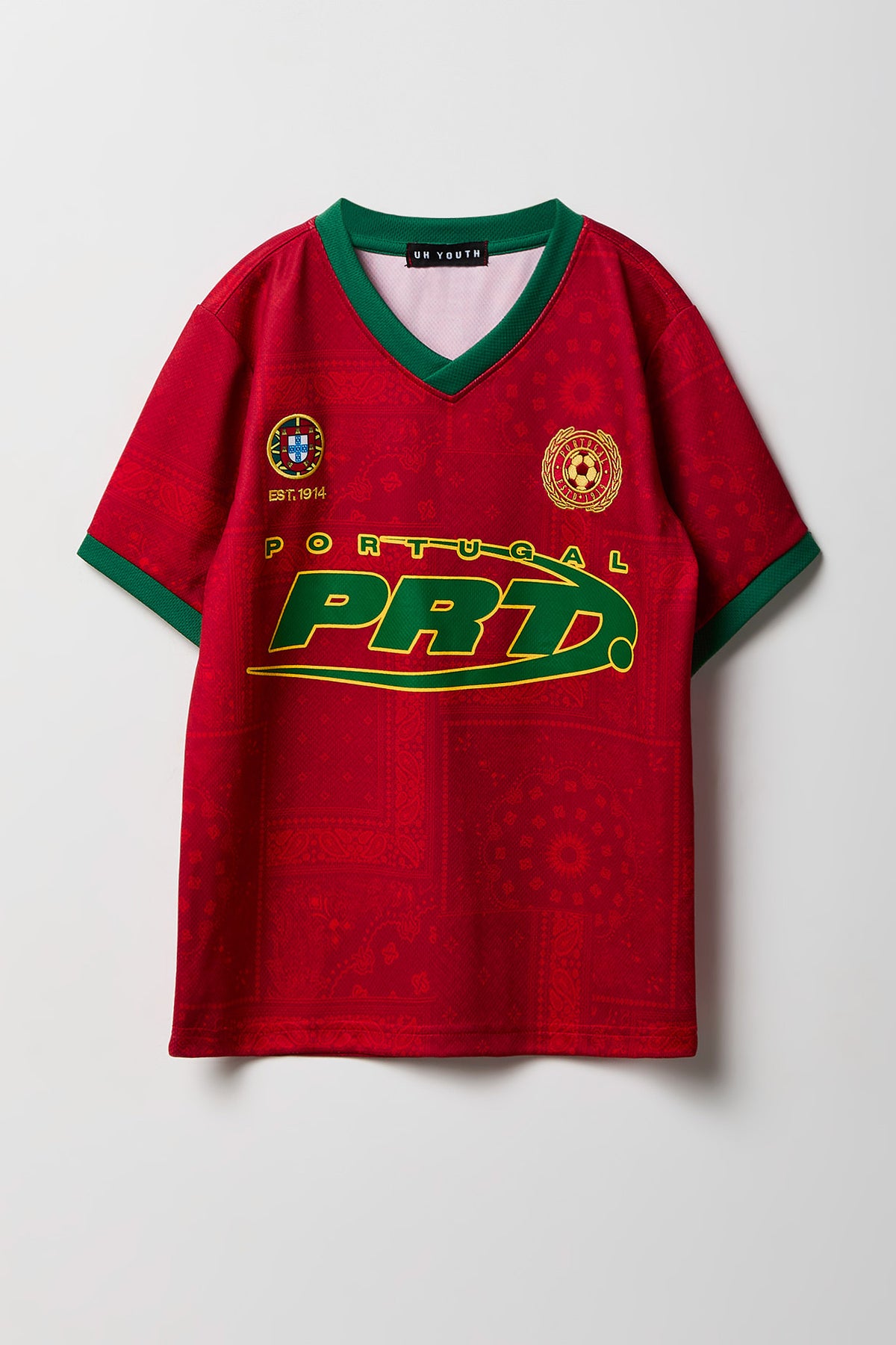 Alt View 3. Kids Portugal Graphic Mesh Jersey - Red