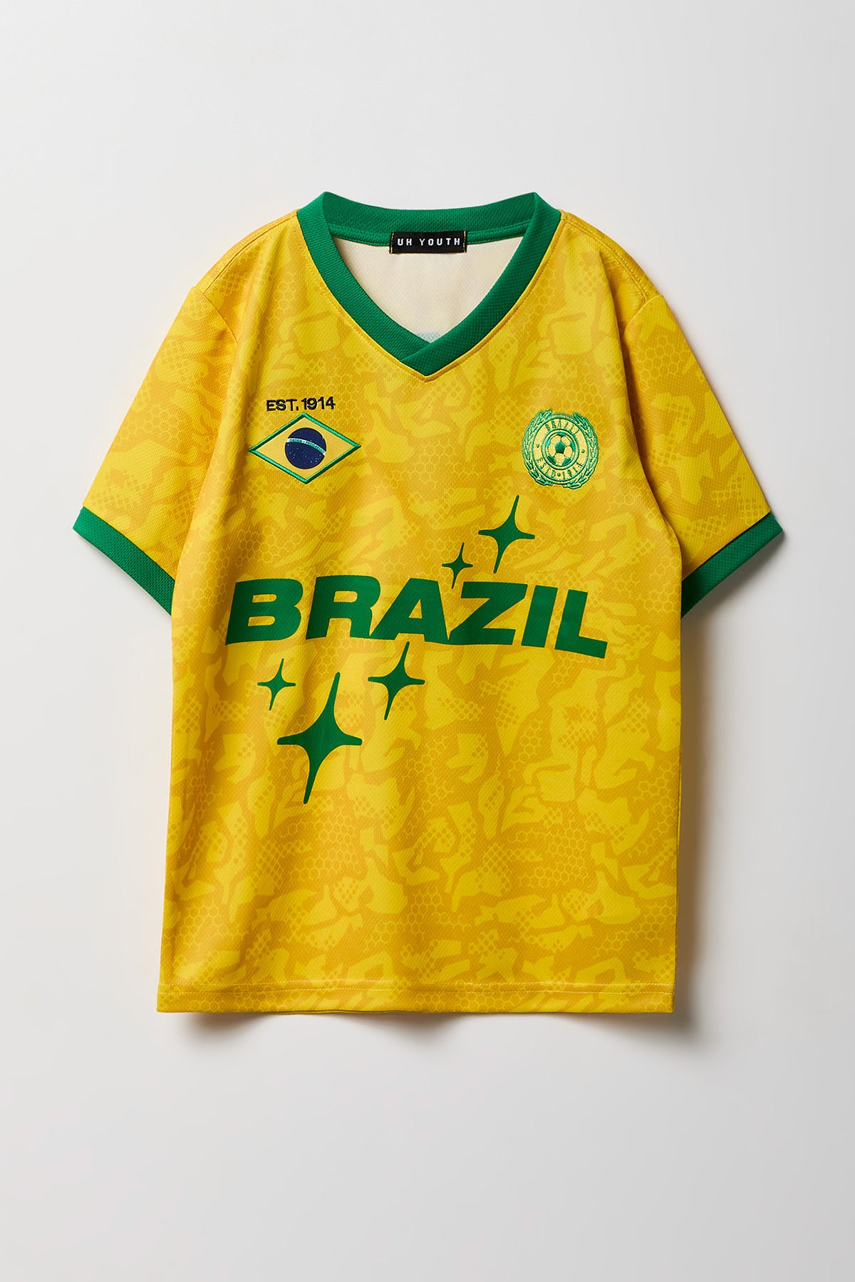 Alt View 3. Kids Brazil Graphic Mesh Jersey - Yellow