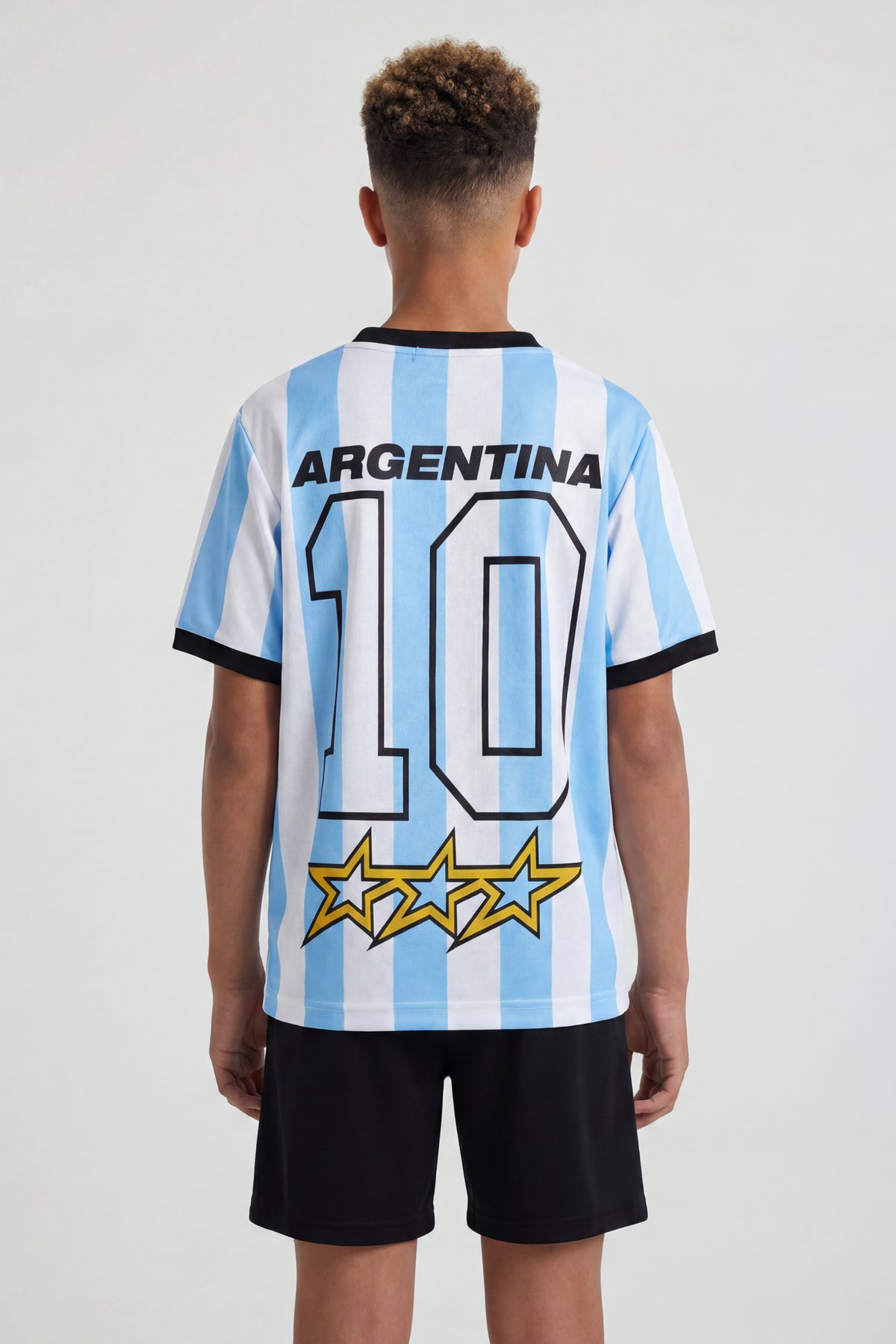 Alt View 2. Kids Argentina Graphic Mesh Jersey - Light Blue