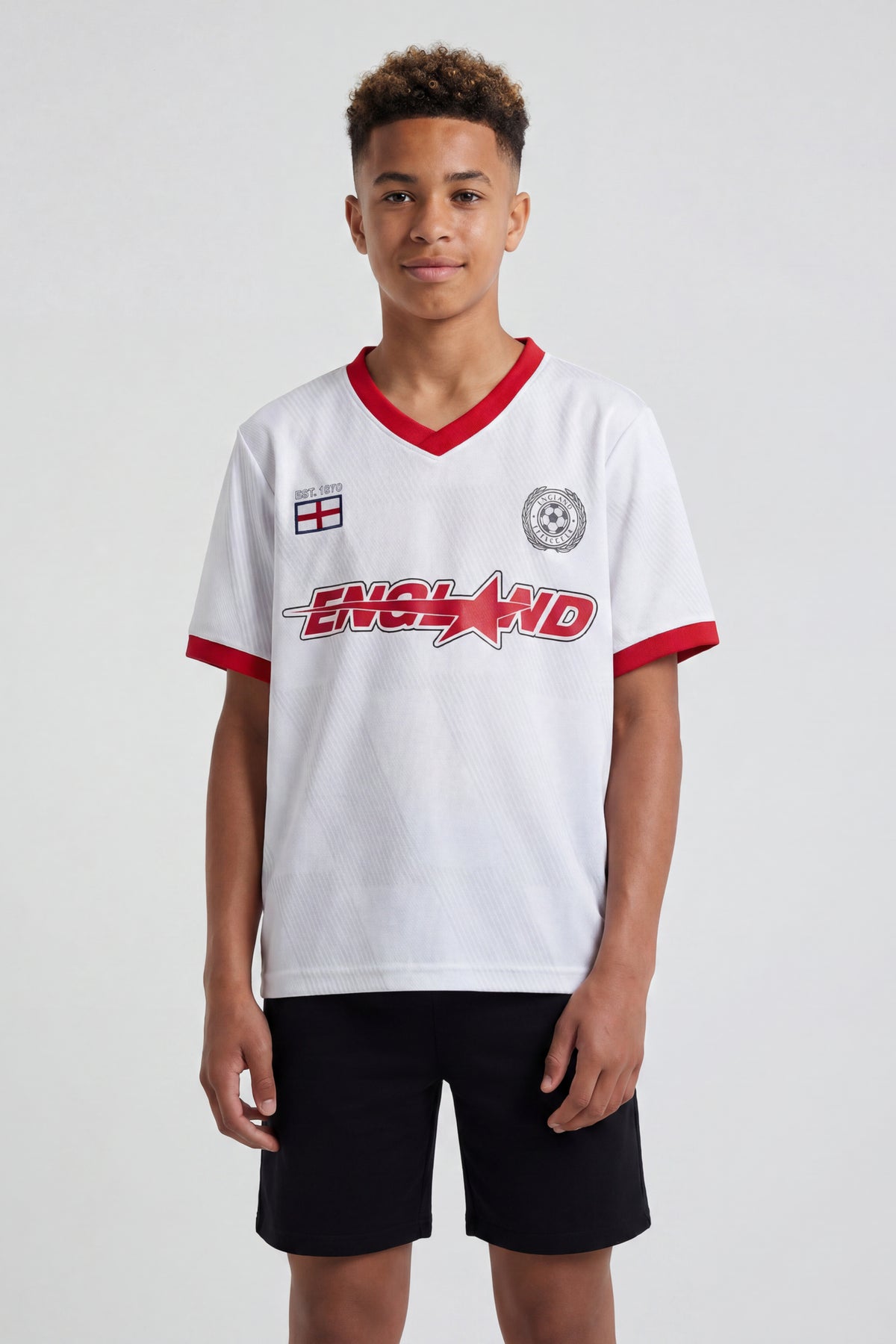 Kids England Graphic Mesh Jersey - White