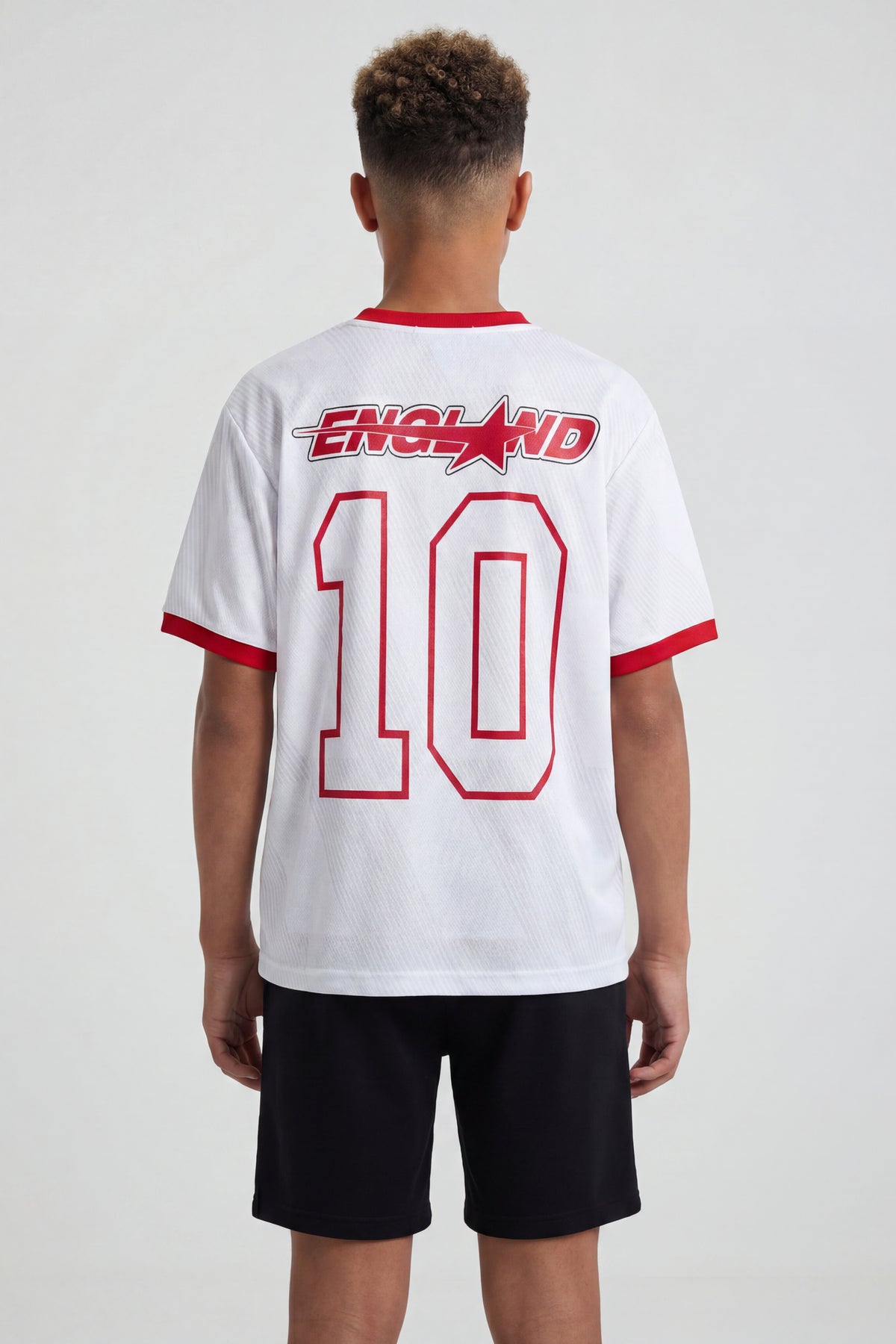 Alt View 2. Kids England Graphic Mesh Jersey - White