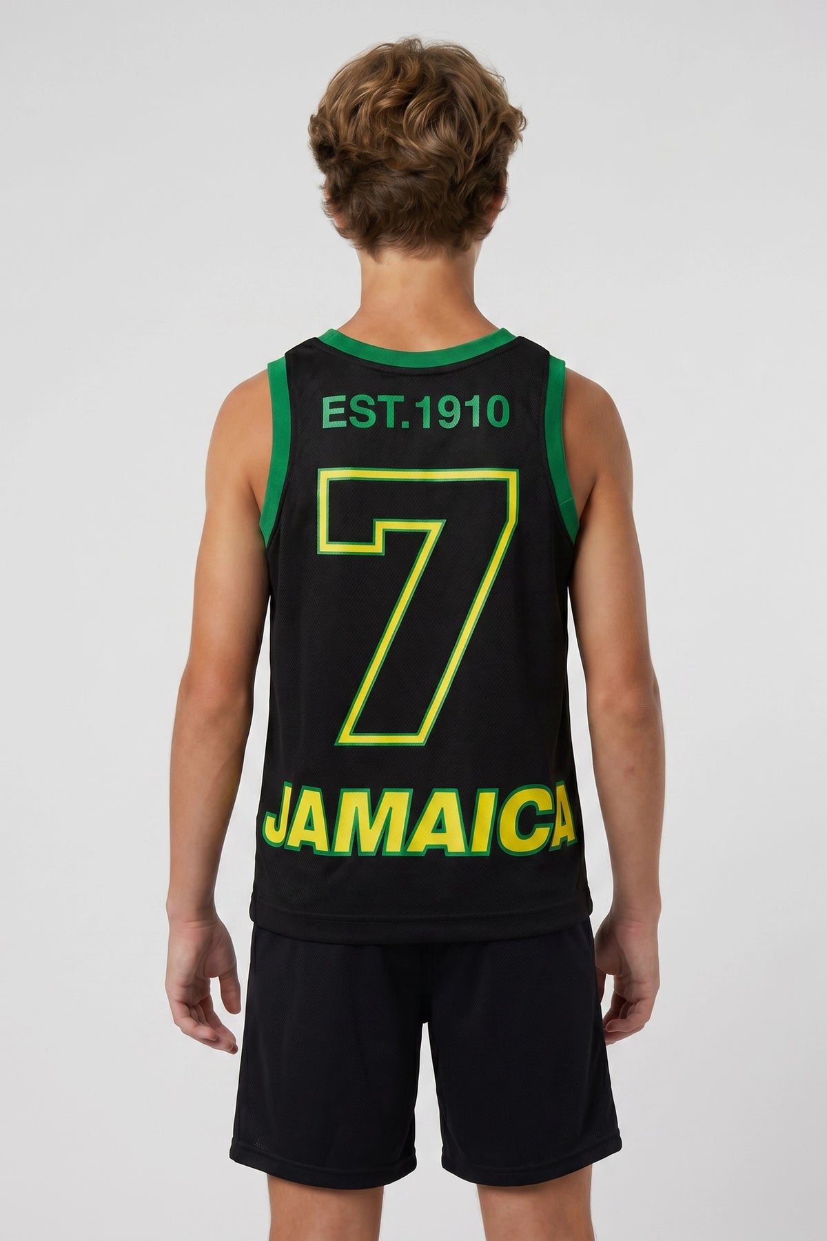 Alt View 2. Kids Jamaica Graphic Mesh Tank - Black