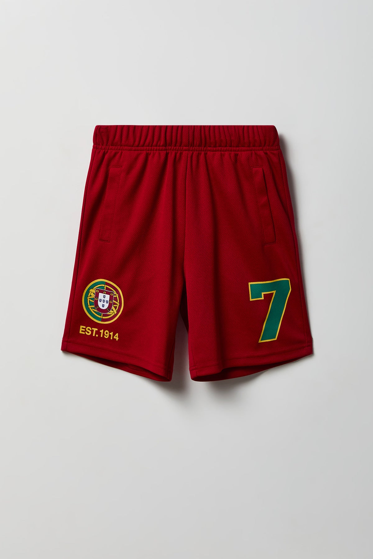 Alt View 3. Kids Portugal Graphic Mesh Short - Red