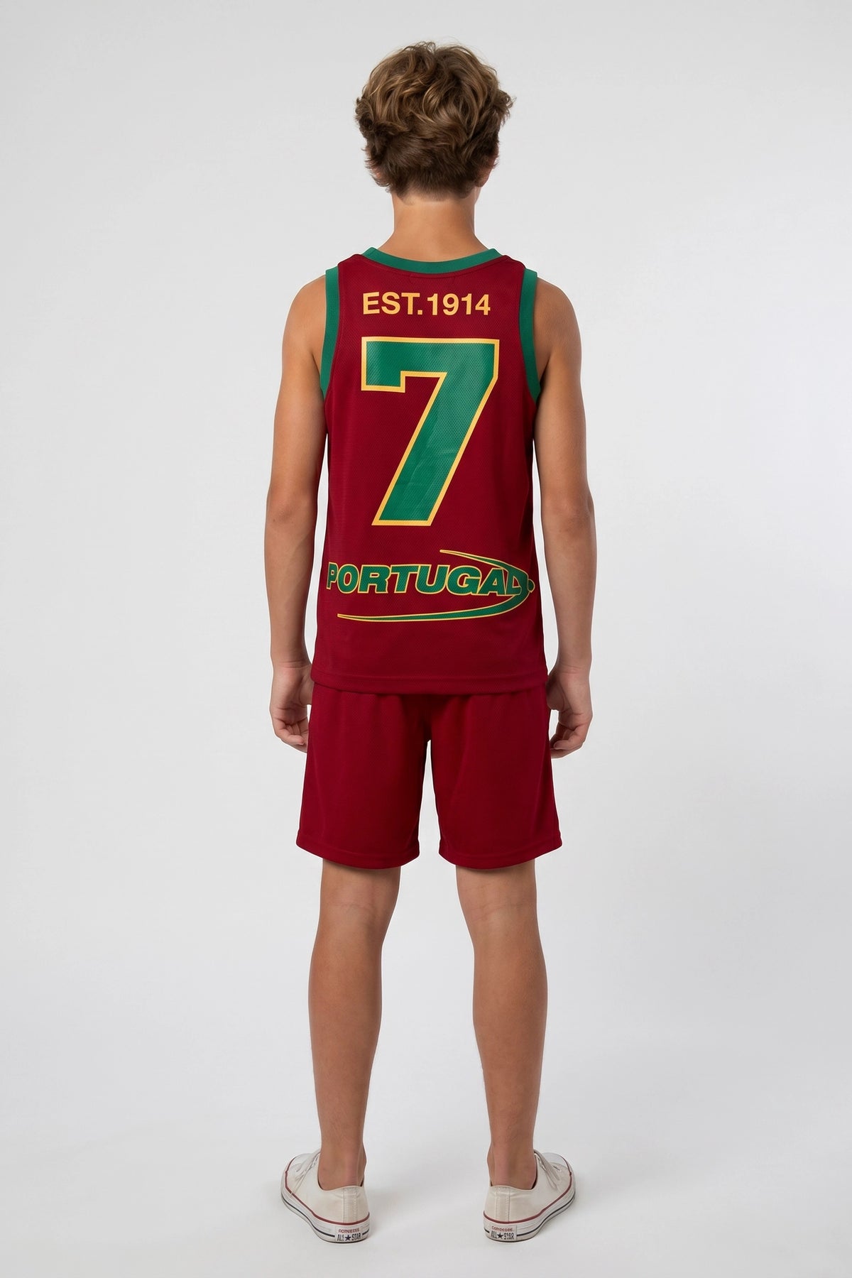 Alt View 2. Kids Portugal Graphic Mesh Short - Red