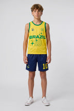 Short en filet à imprimé Brésil pour enfant