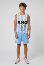 Kids Argentina Graphic Mesh Short