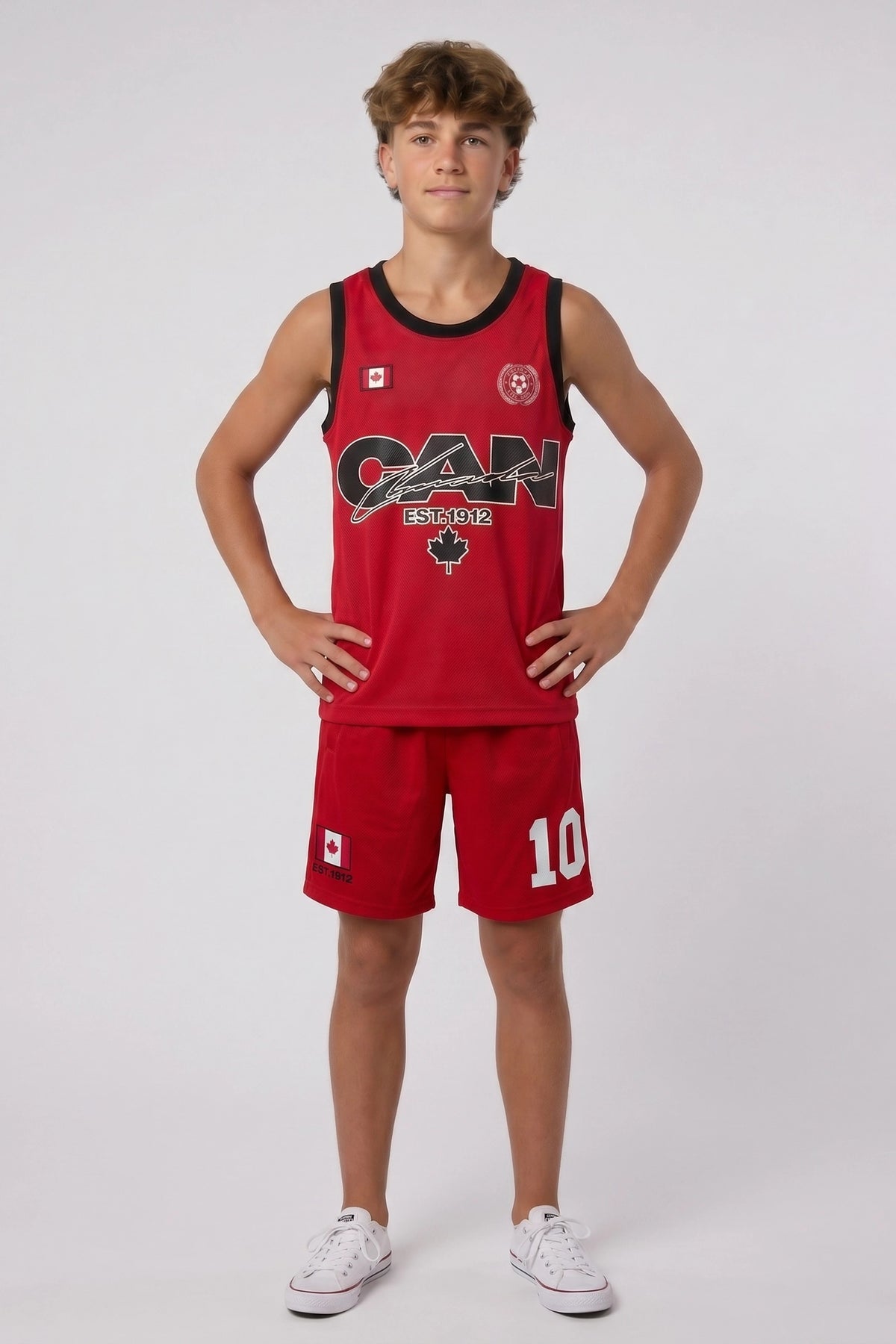 Short en filet à imprimé Canada pour enfant