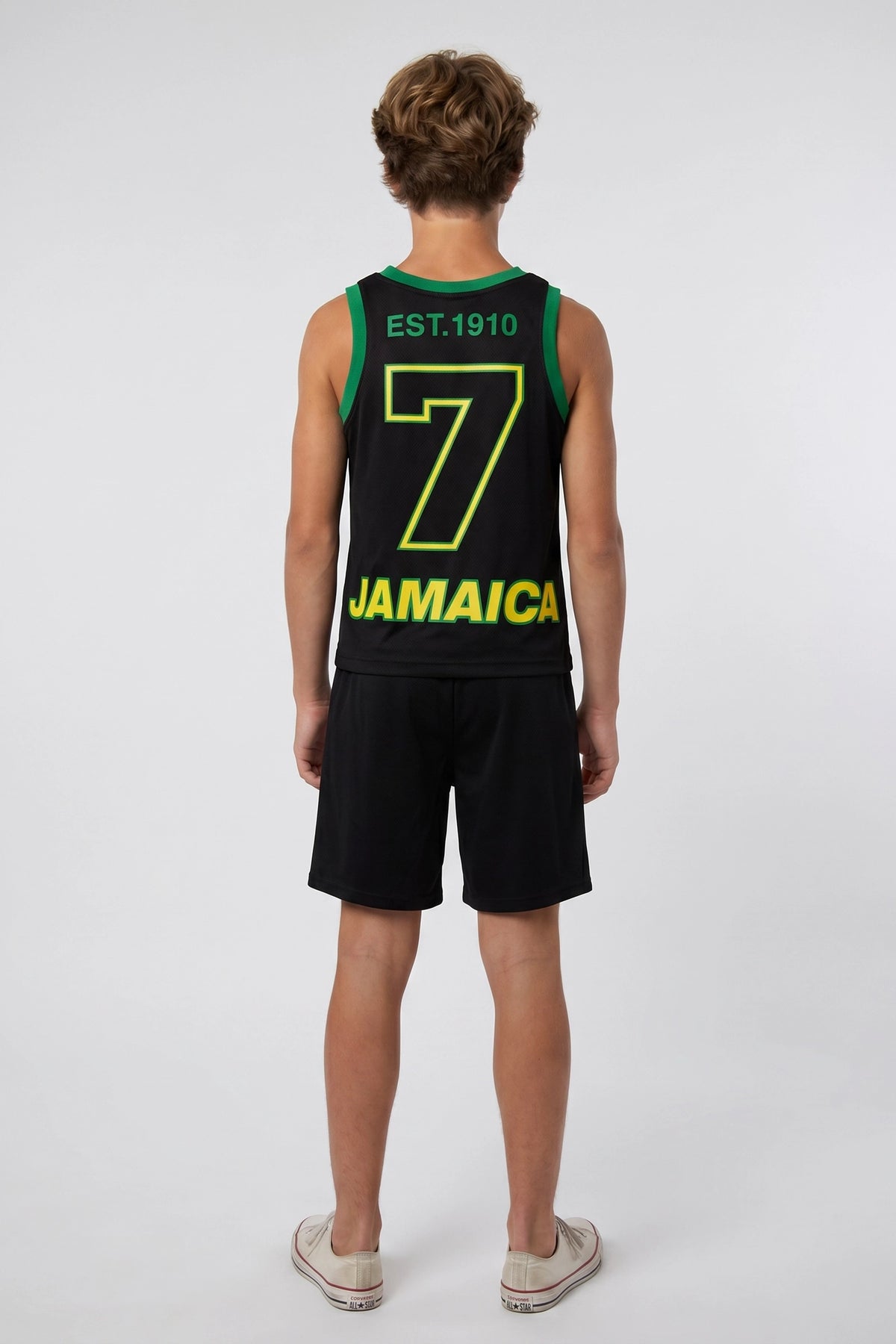 Alt View 2. Kids Jamaica Graphic Mesh Short - Black