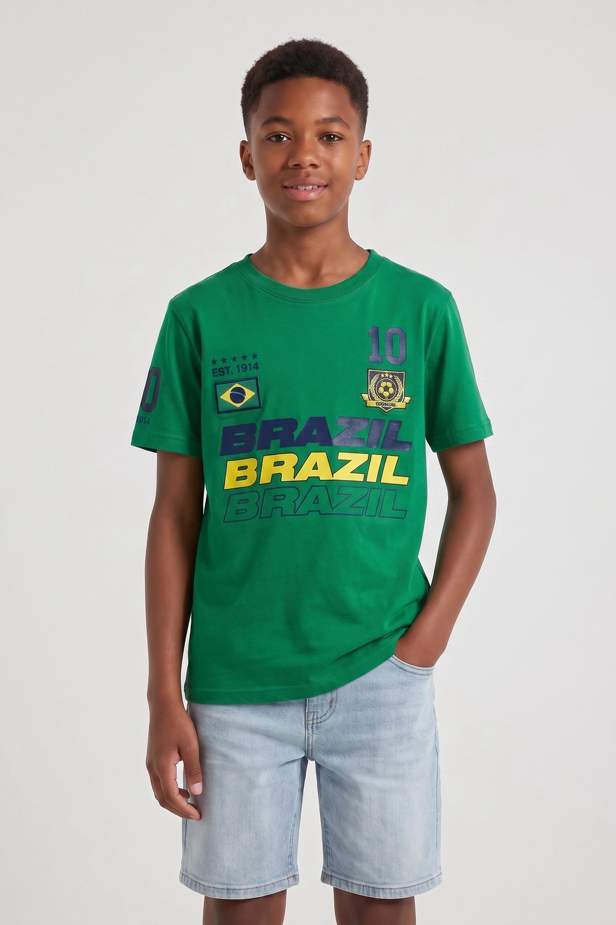 Kids Brazil Graphic T-Shirt - Green