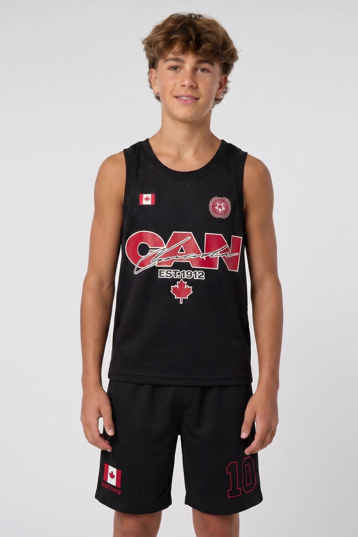 Kids Canada Graphic Mesh Tank - Black