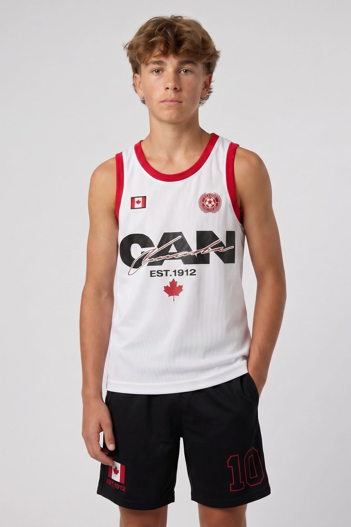 Kids Canada Graphic Mesh Tank - White