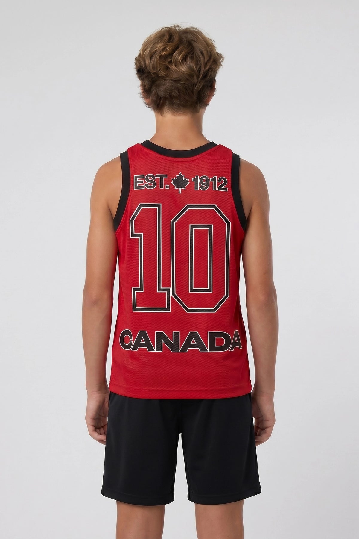 Alt View 2. Kids Canada Graphic Mesh Tank - Red