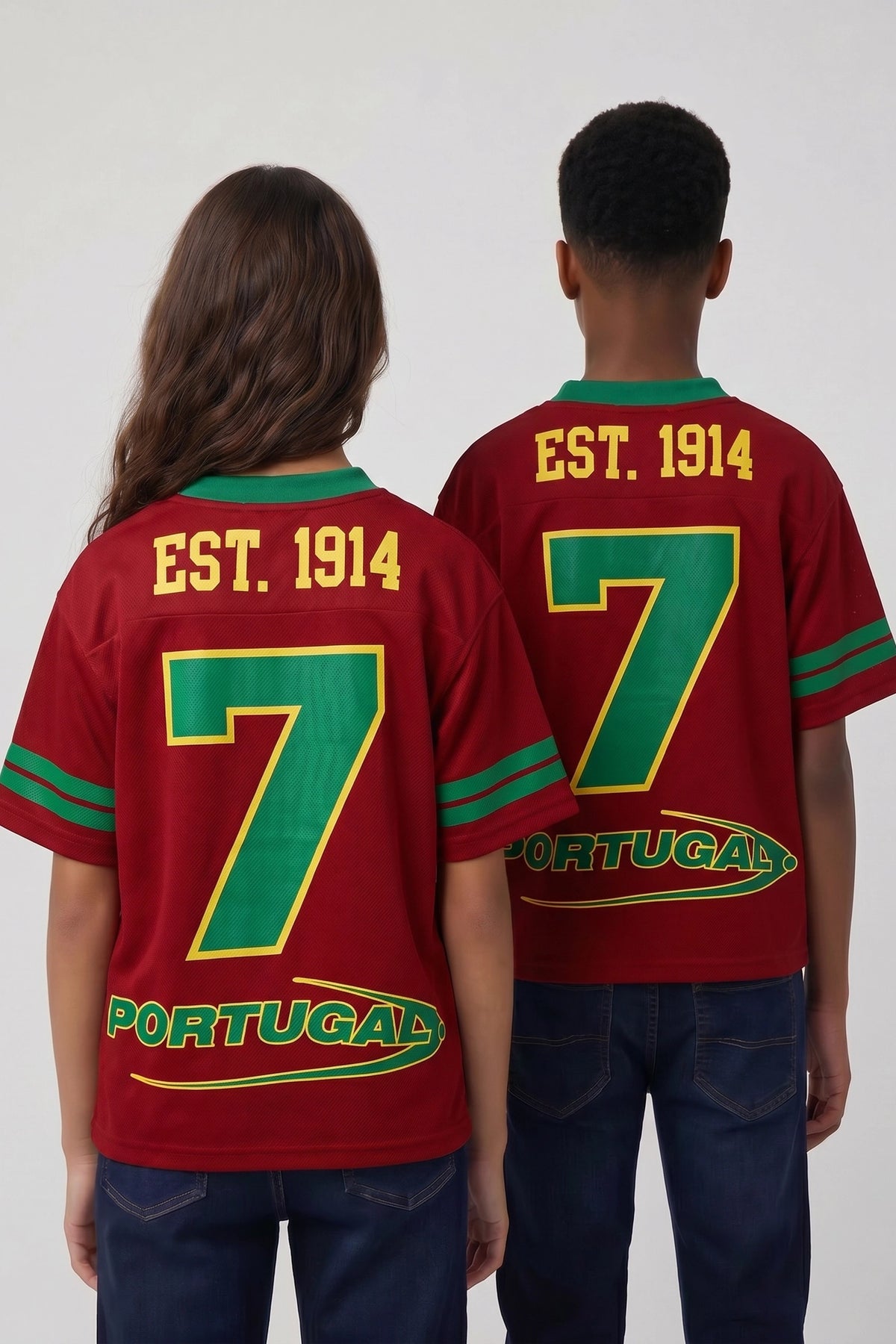 Alt View 2. Kids Portugal Graphic Mesh Jersey - Red