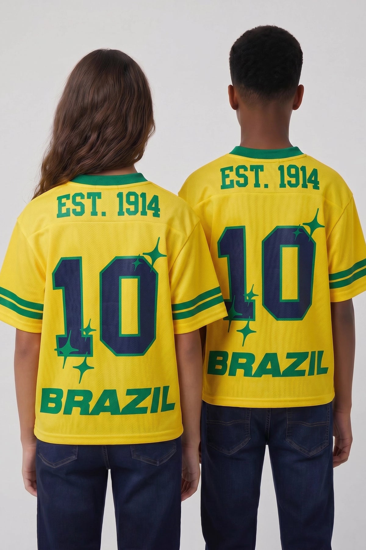 Alt View 2. Kids Brazil Graphic Mesh Jersey - Yellow