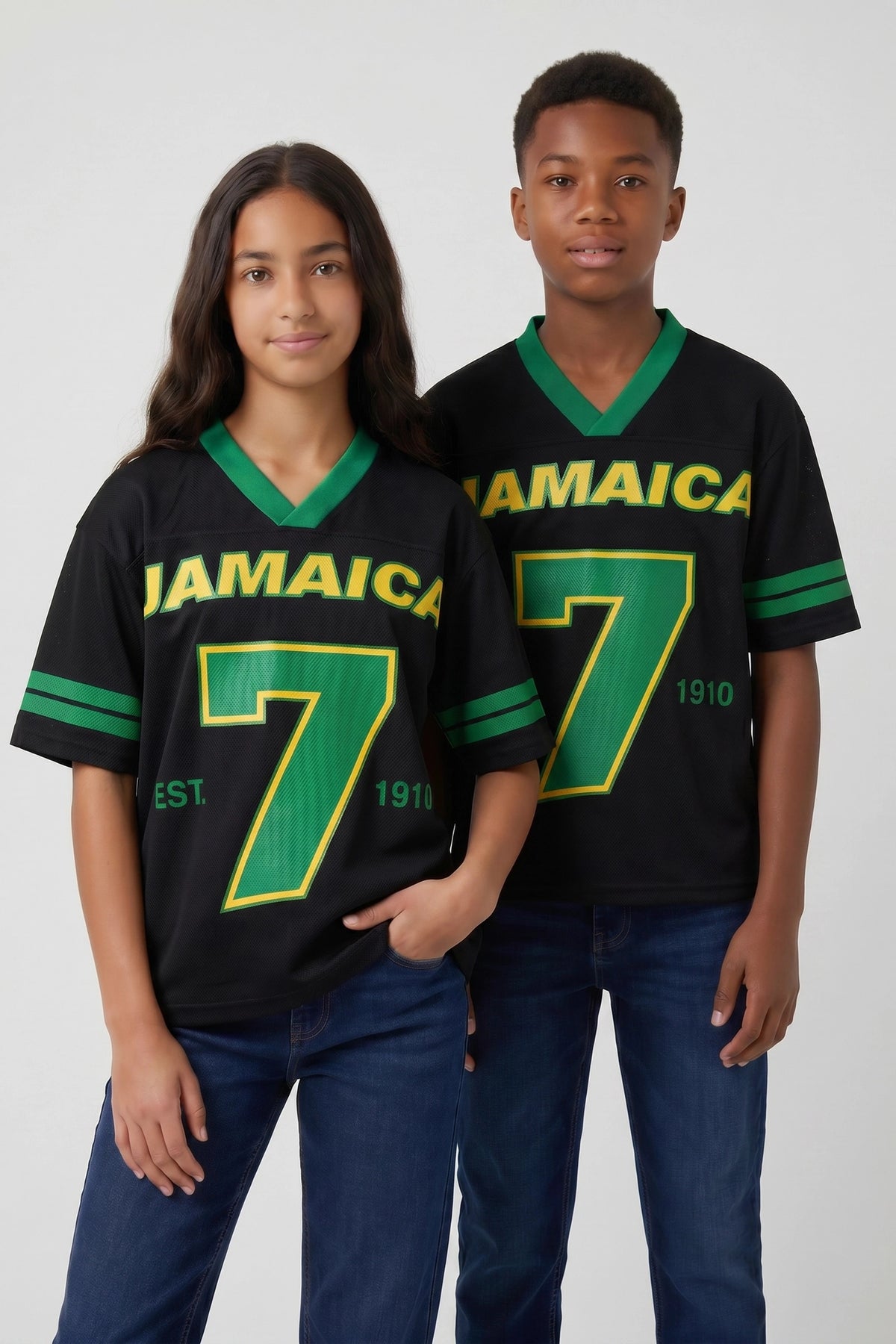 Kids Jamaica Graphic Mesh Jersey - Black