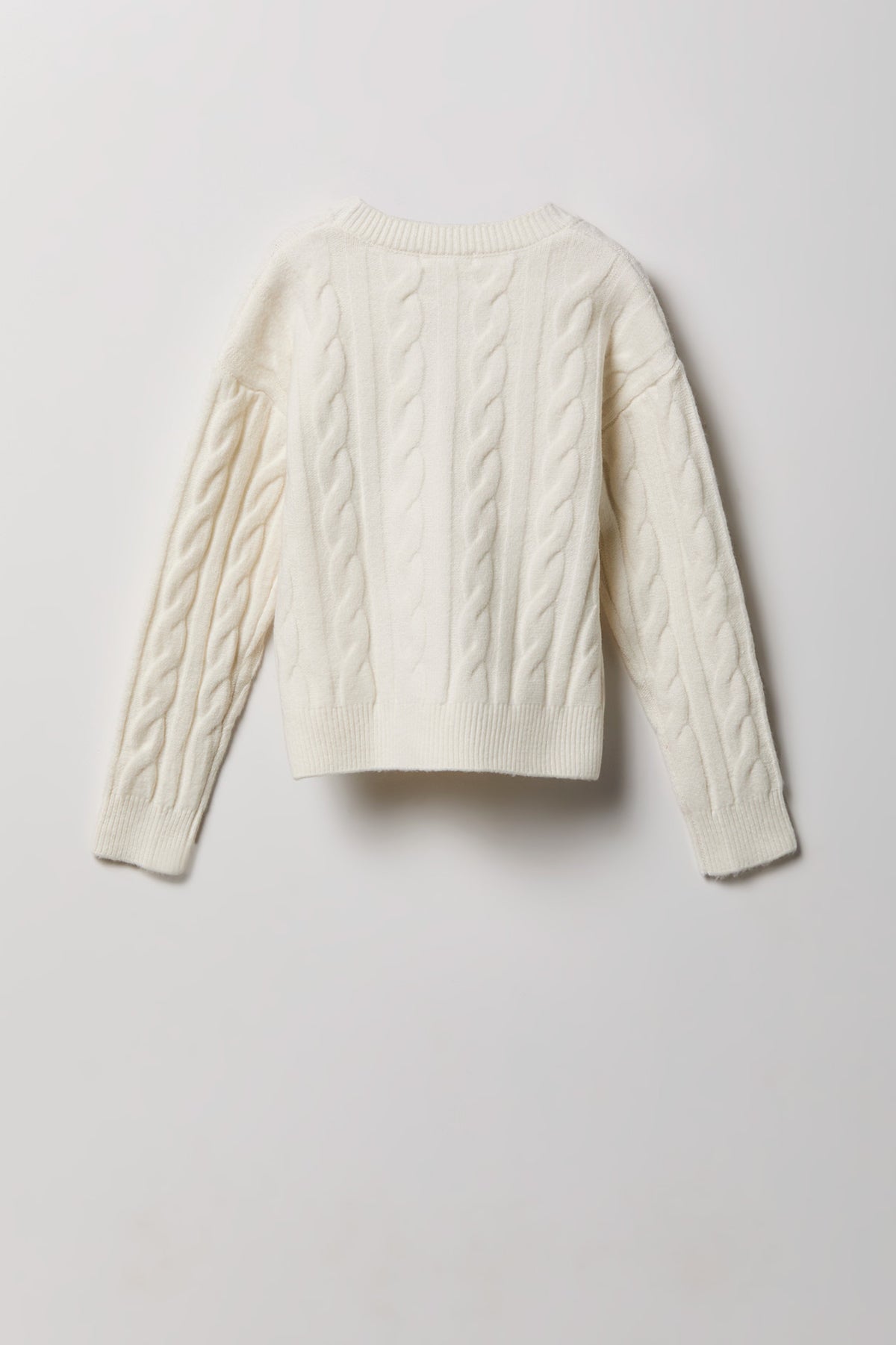 Vue alternative 2. Chandail en tricot torsadé pelucheux pour fille
