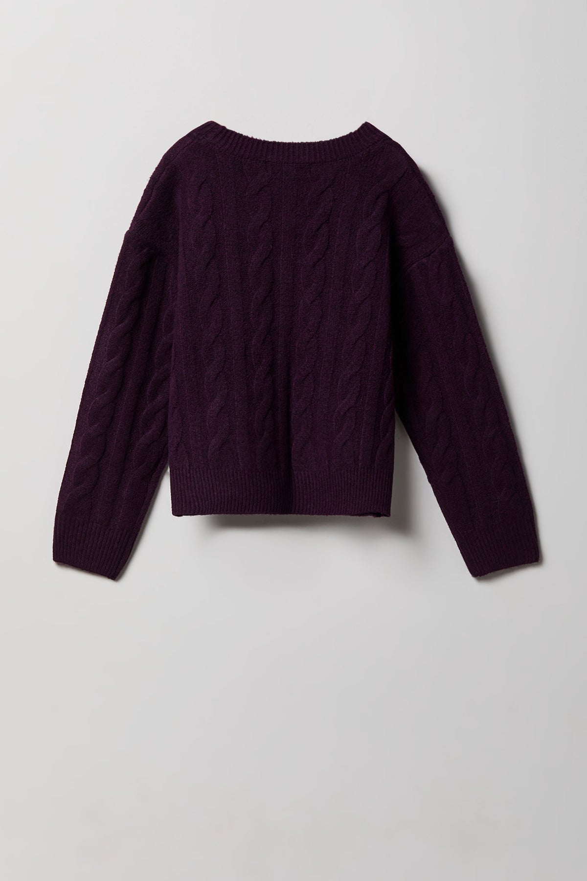 Vue alternative 2. Chandail en tricot torsadé pelucheux pour fille