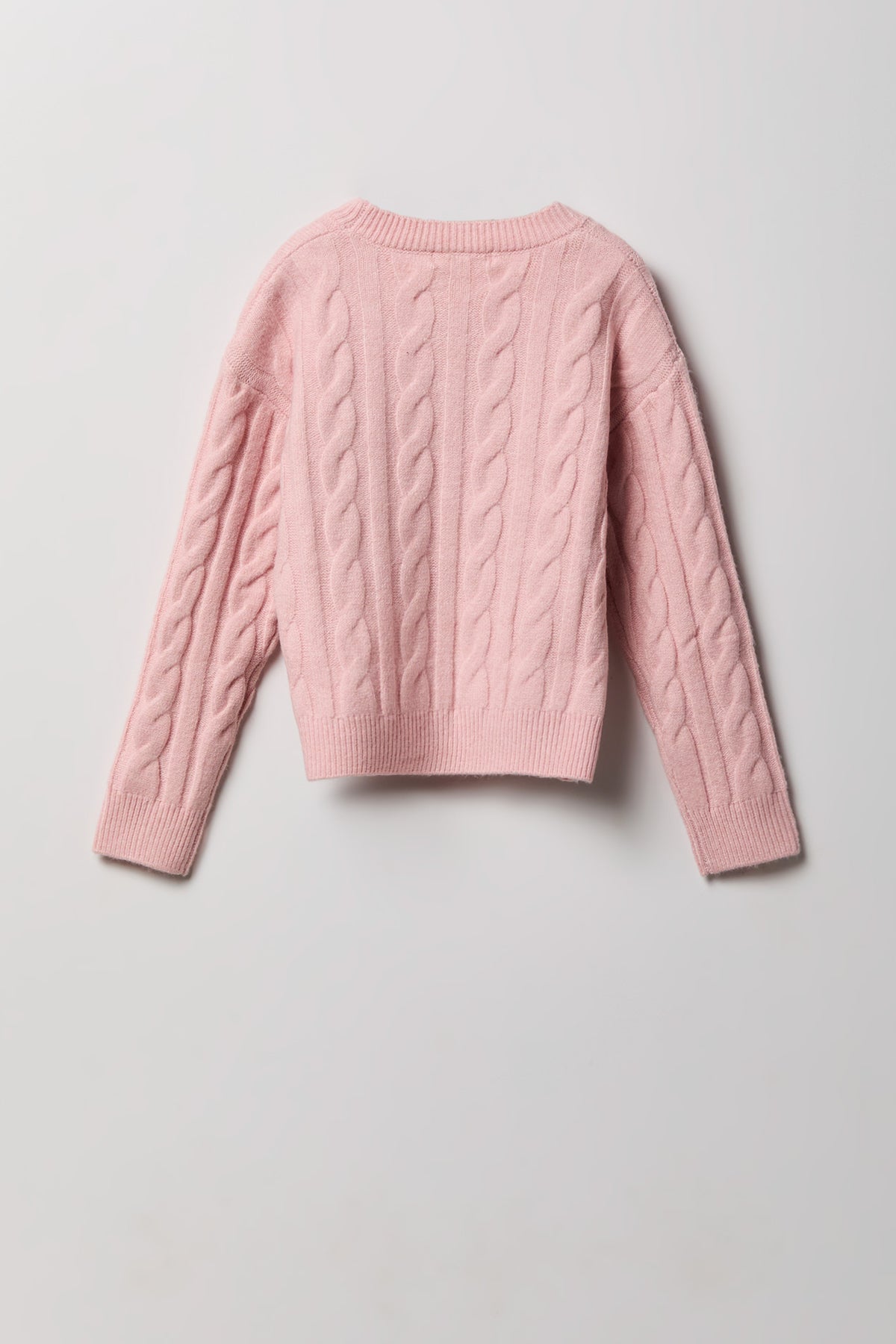 Vue alternative 2. Chandail en tricot torsadé pelucheux pour fille