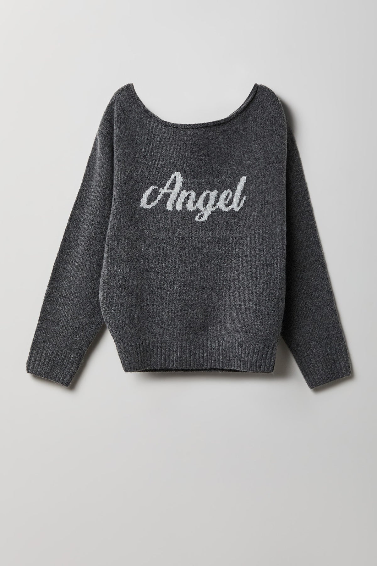 Chandail en tricot pelucheux à imprimé Angel pour fille