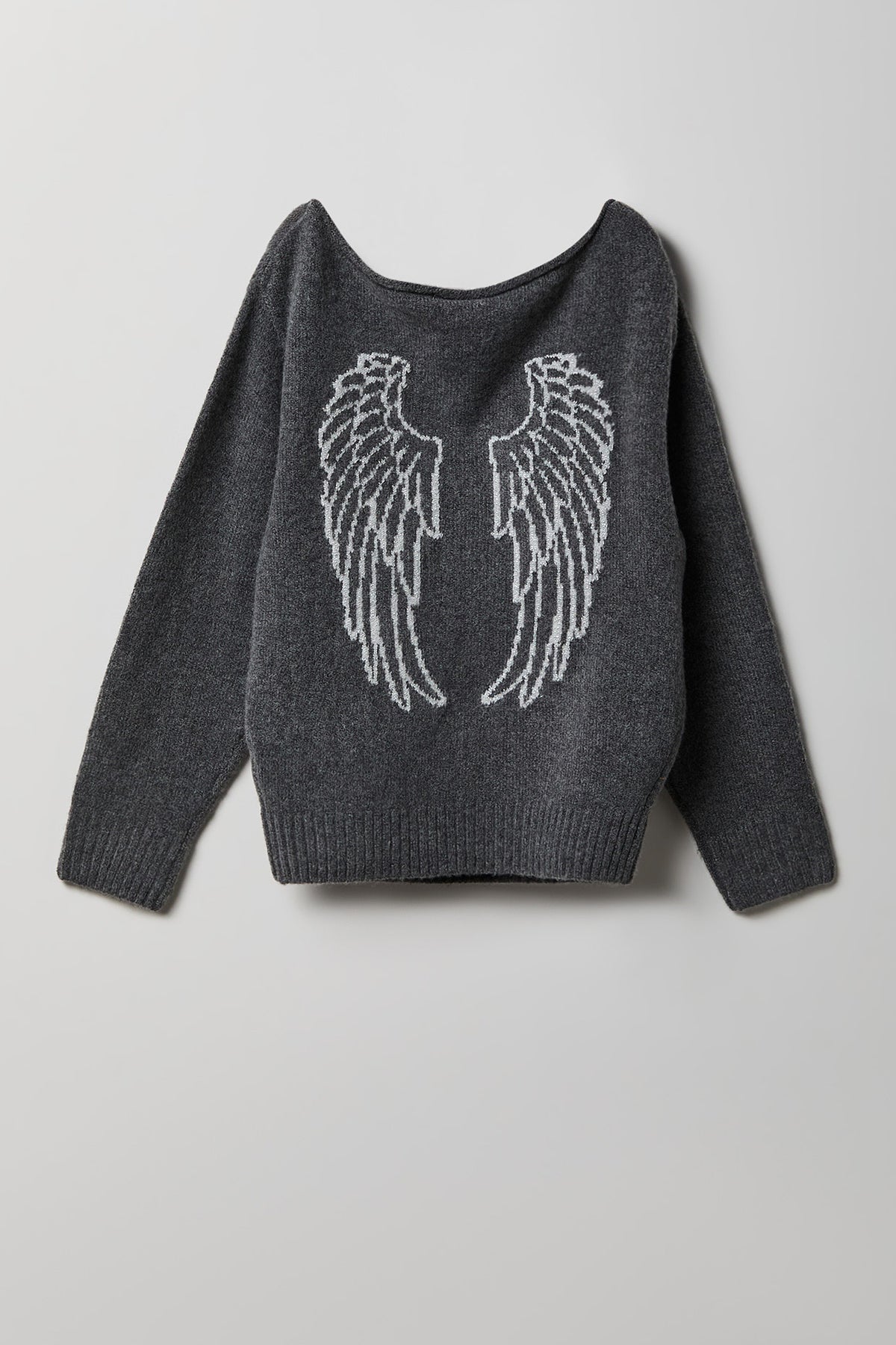Vue alternative 2. Chandail en tricot pelucheux à imprimé Angel pour fille