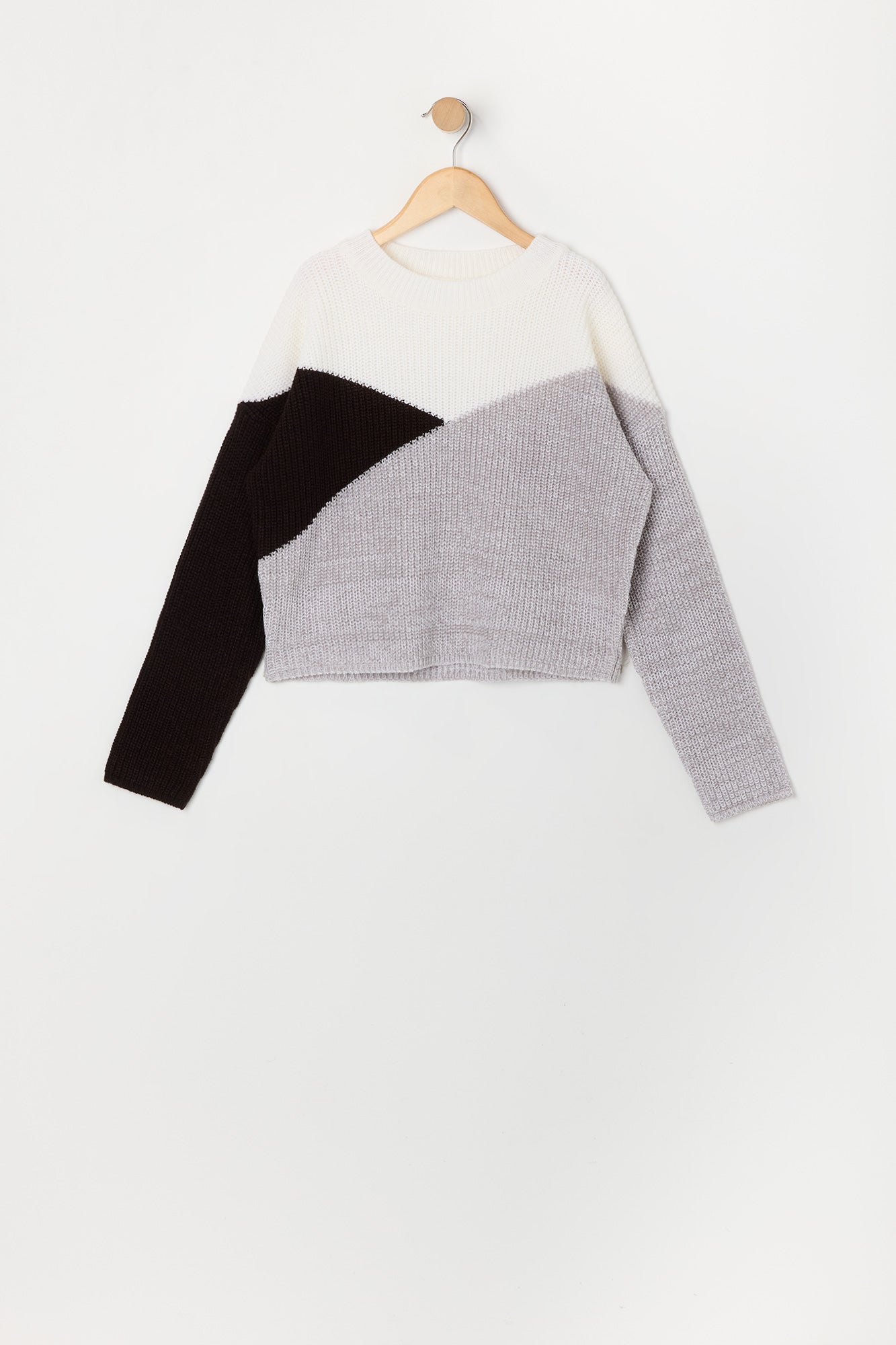 Girls Colour Block Knit Sweater