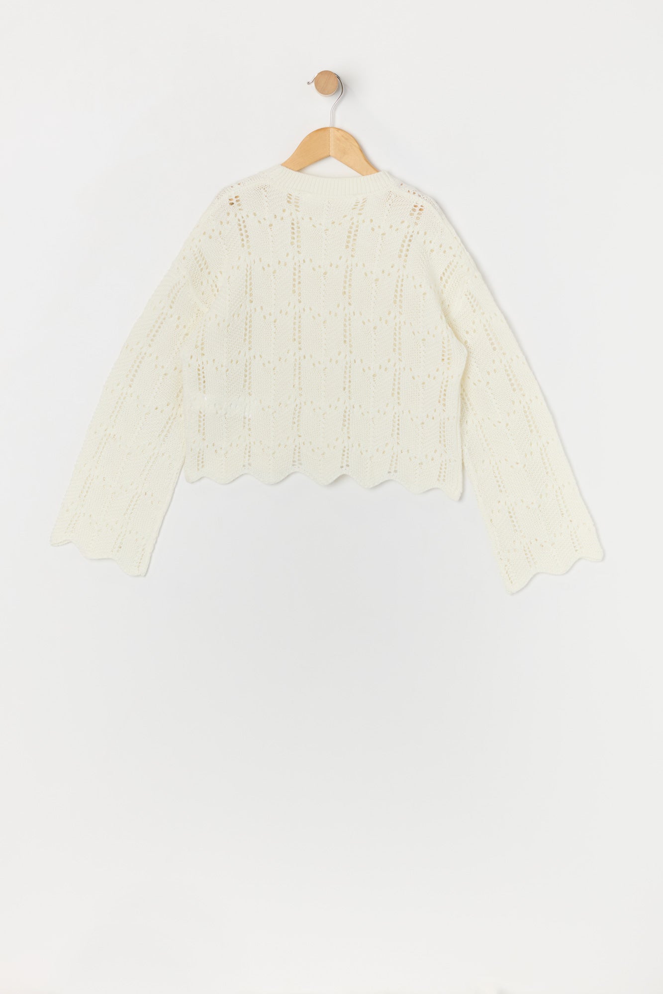 Chandail en tricot de pointelle pour fille