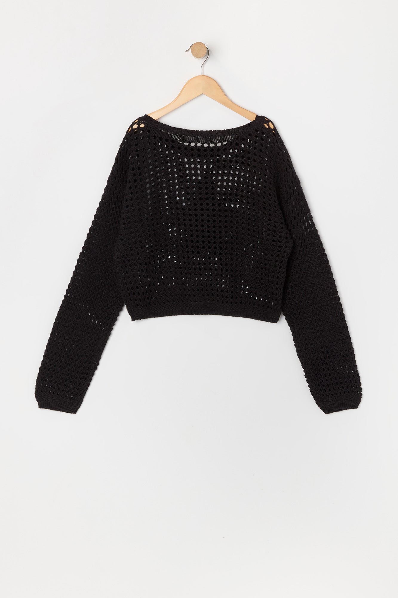 Girls Star Open Knit Sweater