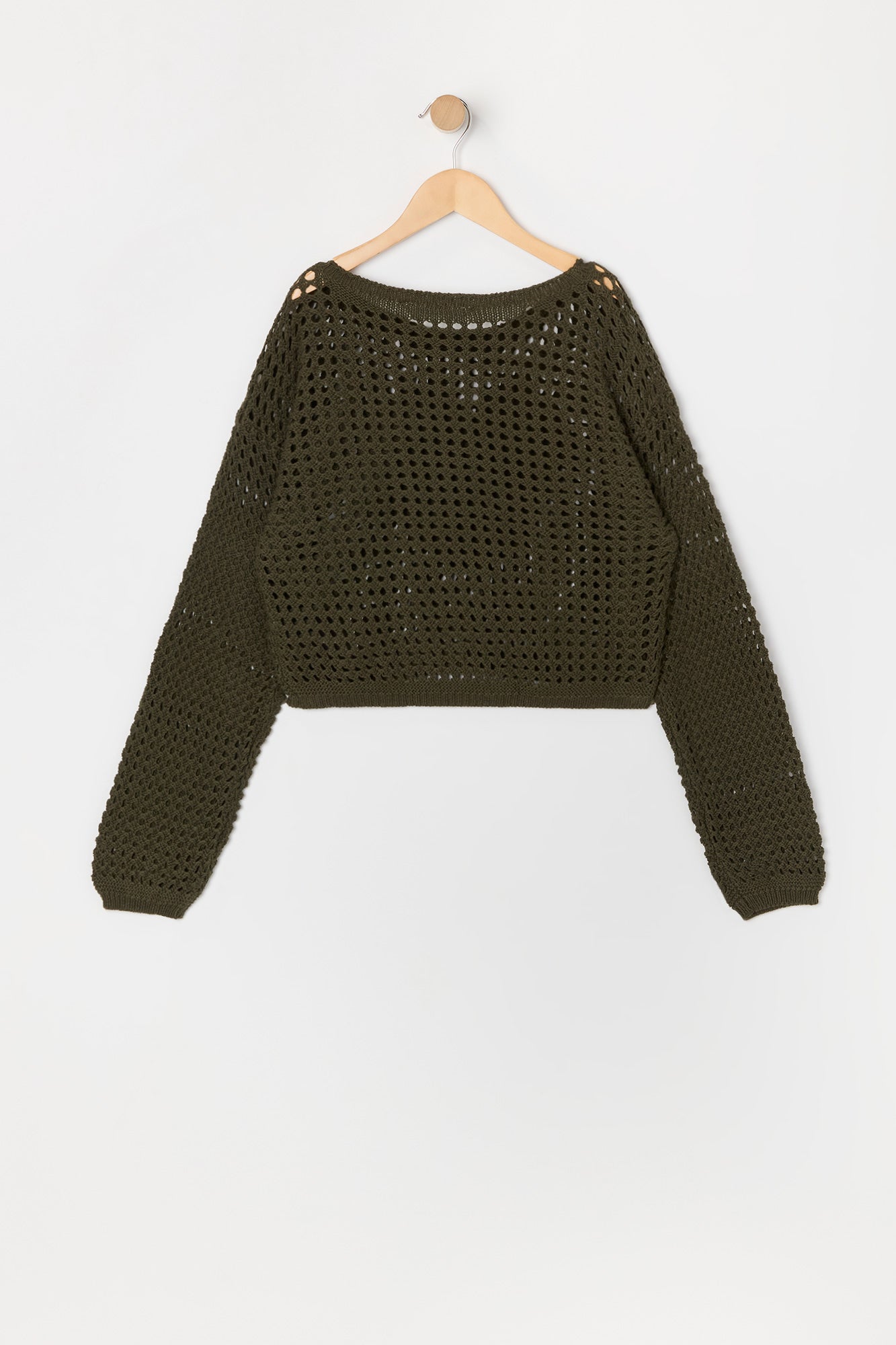 Girls Heart Open Knit Sweater