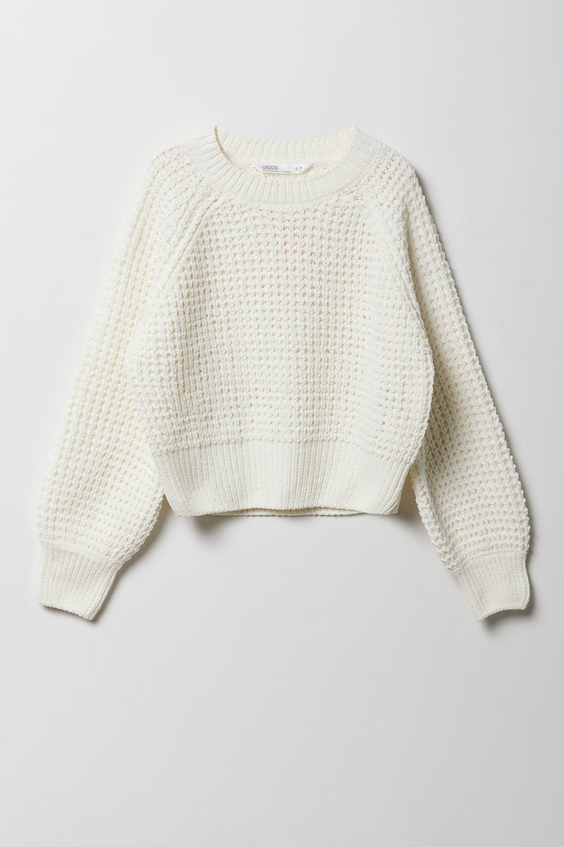 Chandail en tricot gaufré pour filles