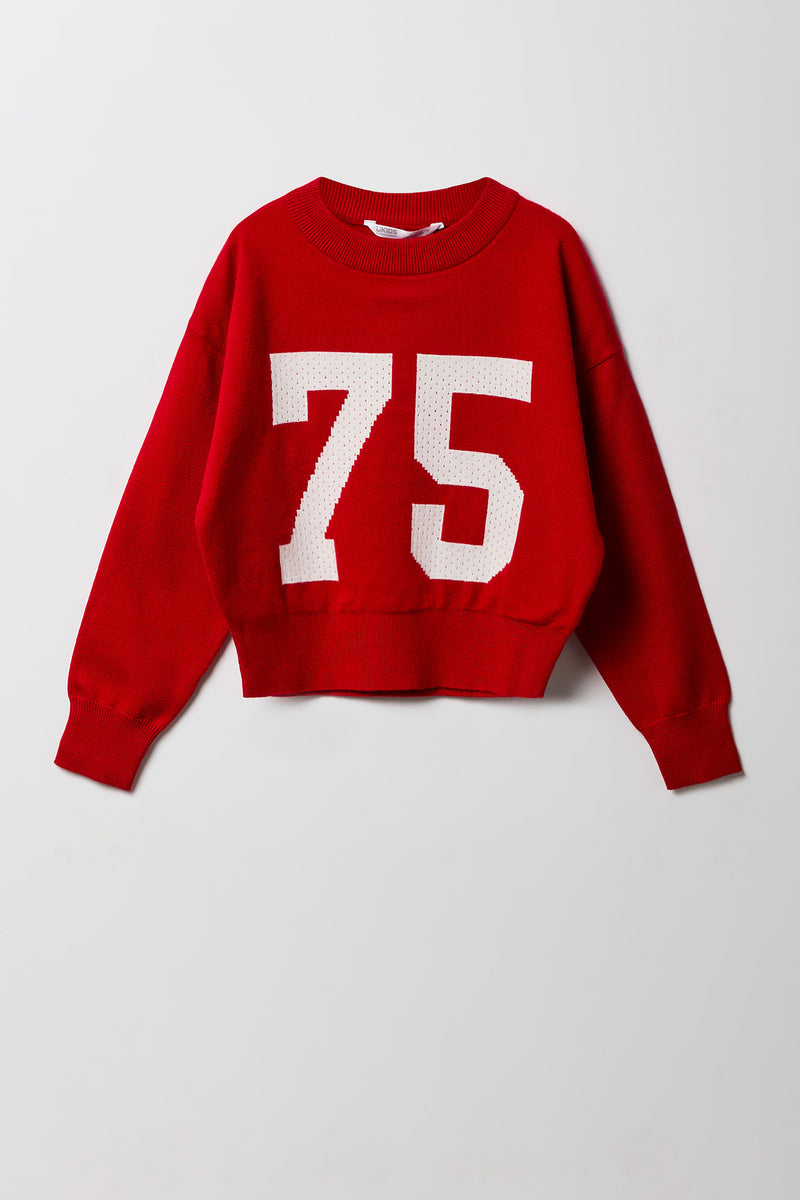 Girls Jacquard Knit Sweater