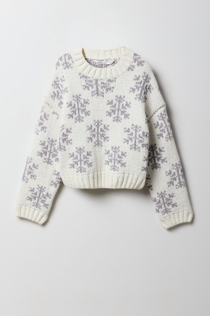 Girls Jacquard Knit Sweater