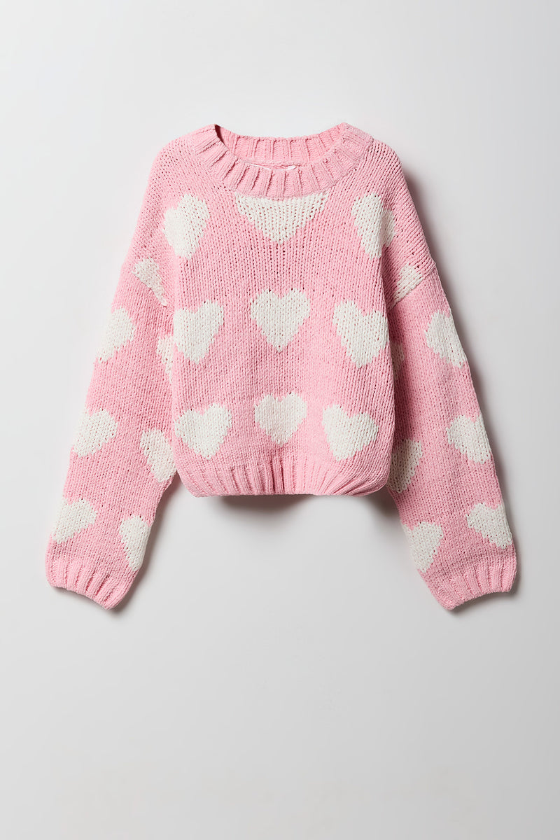 Chandail en tricot jacquard pour filles