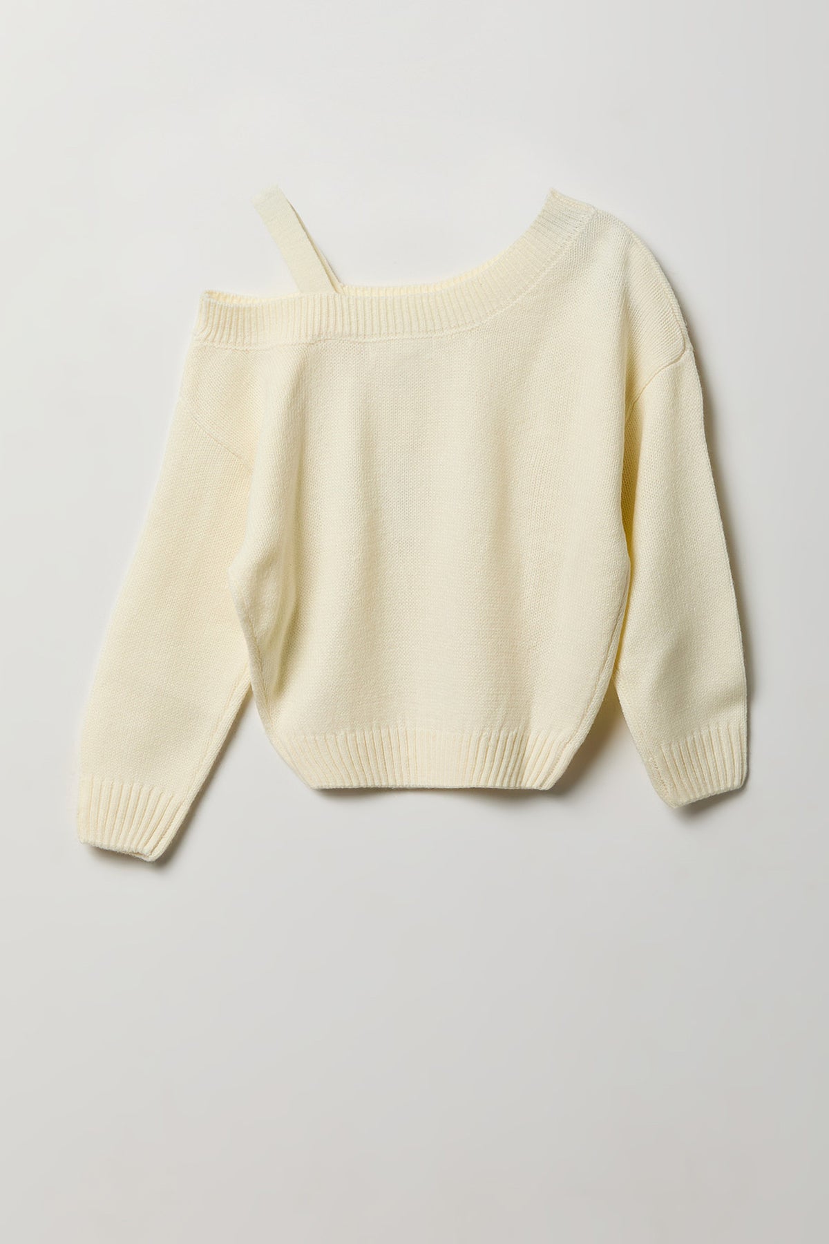 Chandail en tricot à épaule unique pour fille