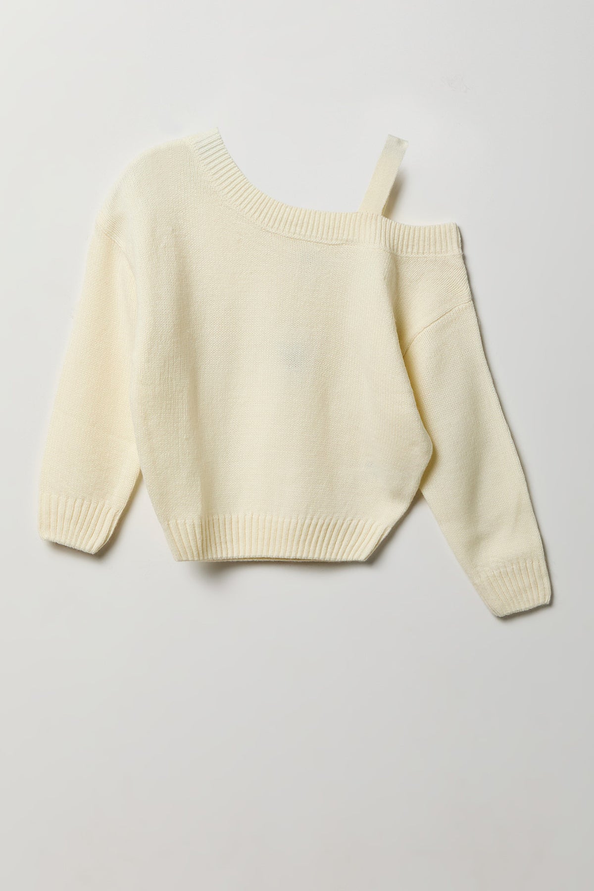 Vue alternative 2. Chandail en tricot à épaule unique pour fille