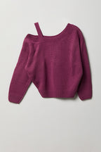 Girls One Shoulder Knit Sweater
