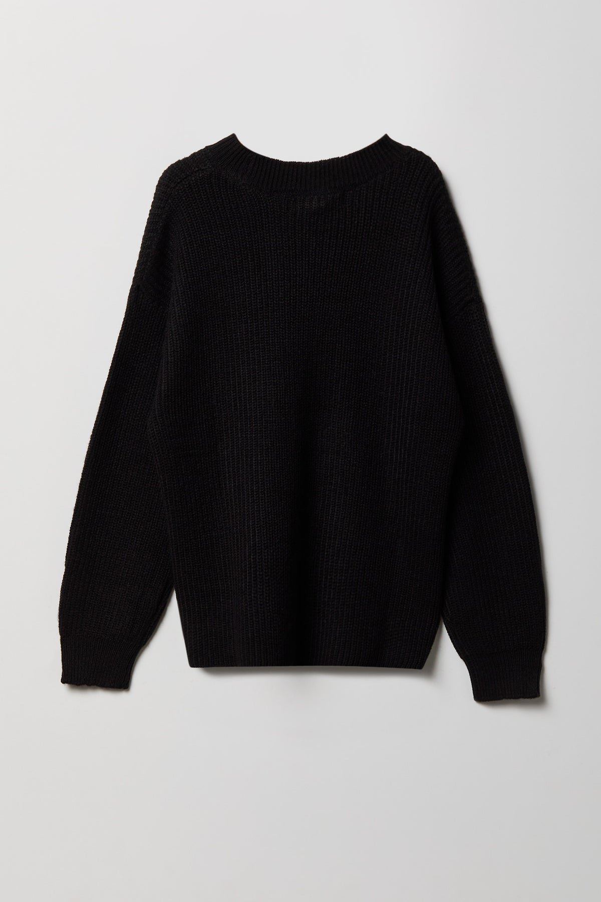 Alt View 2. Girls Rhinestone Knit Sweater - Black