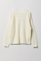 Girls Rhinestone Knit Sweater