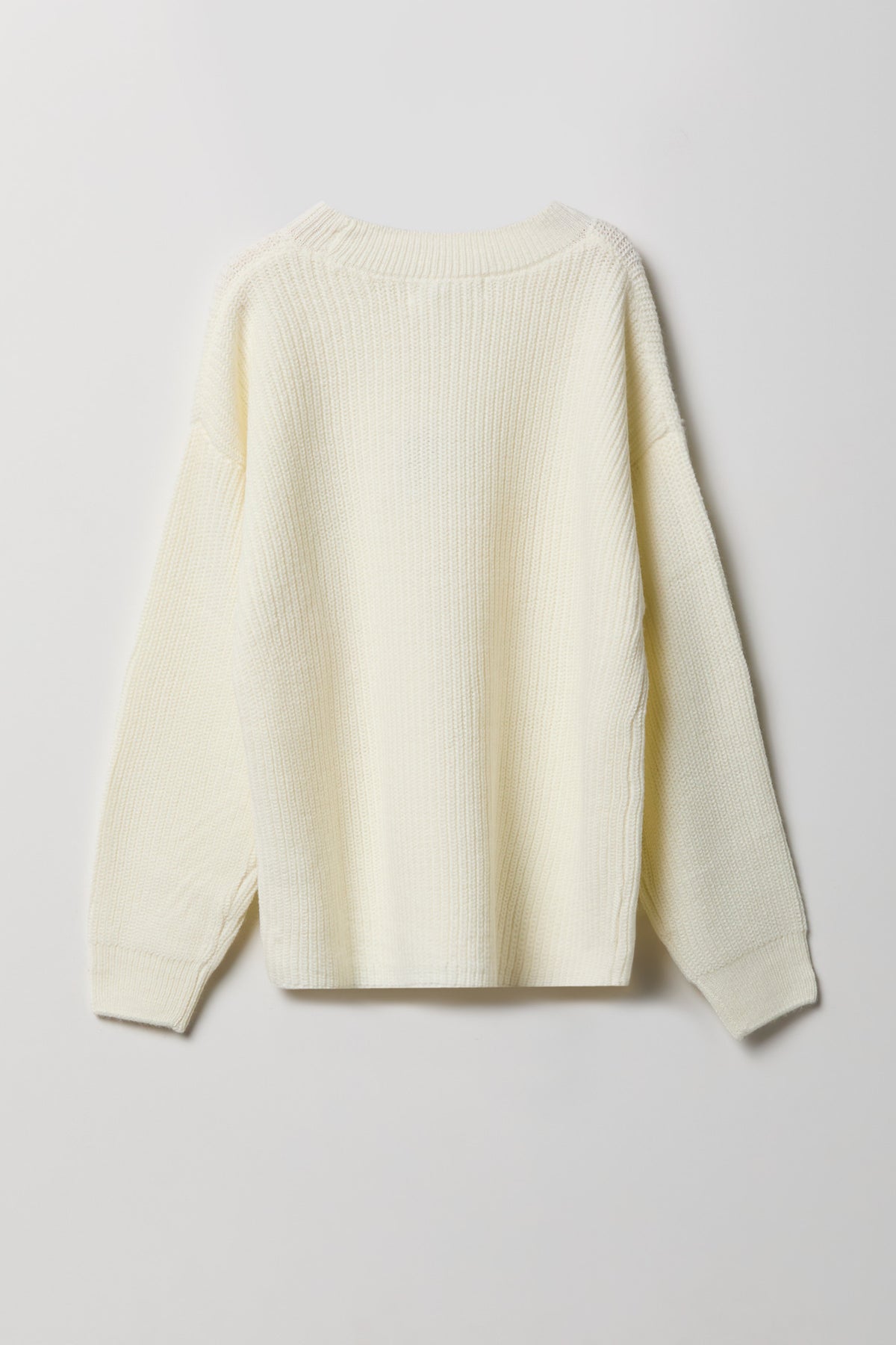 Alt View 2. Girls Rhinestone Knit Sweater - Ivory
