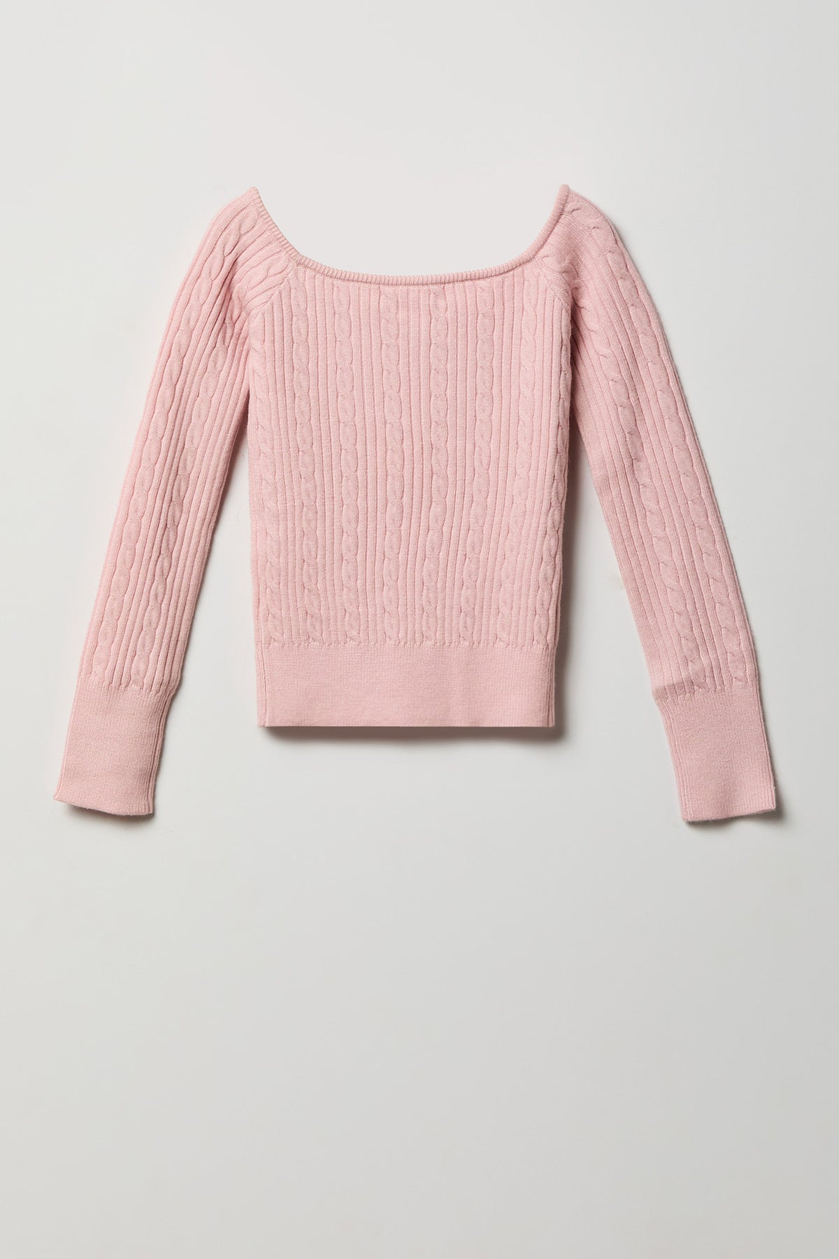 Alt View 2. Girls Bow Neckline Sweater - Light Pink