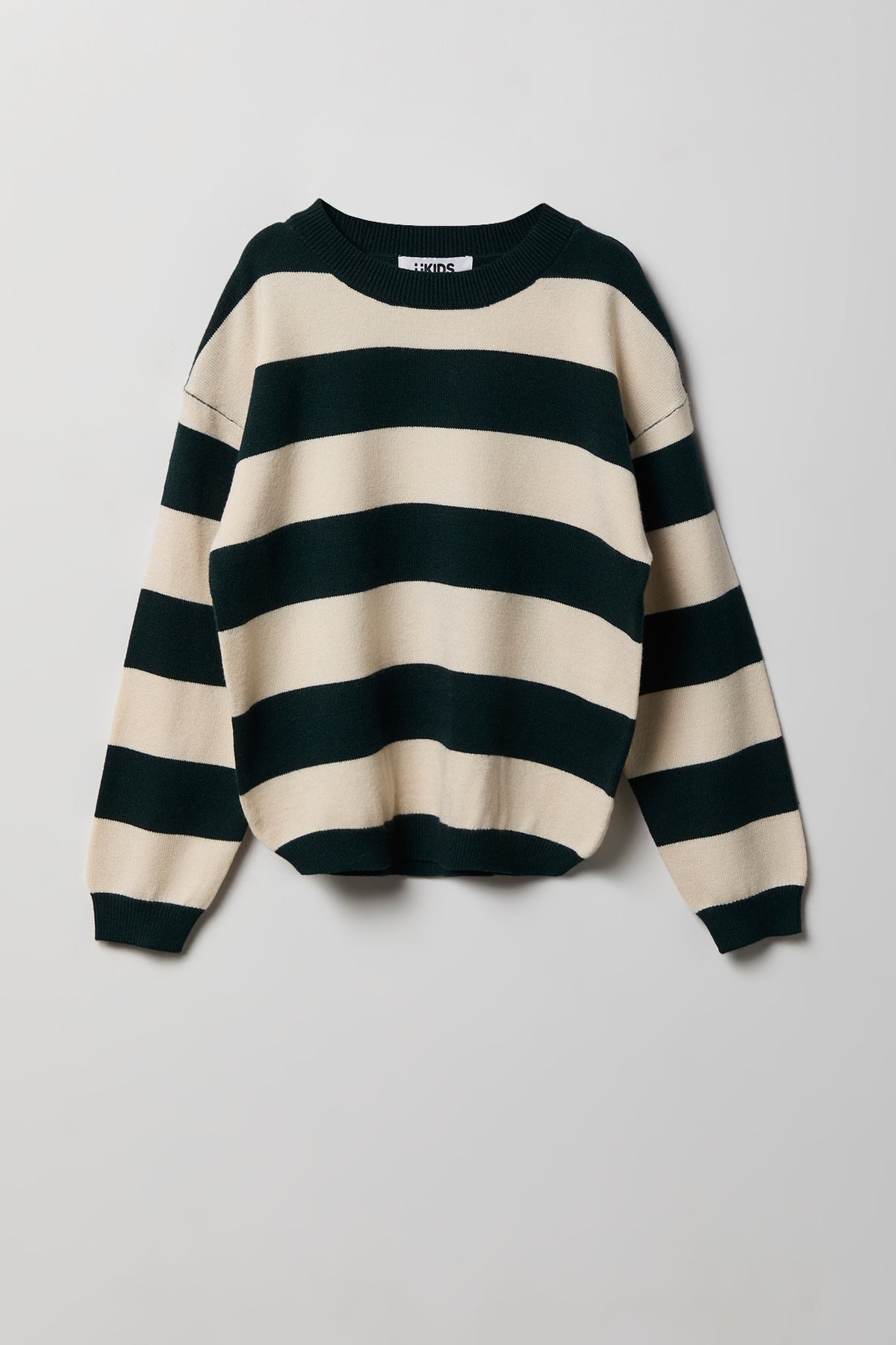 Girls Striped Sweater - Green